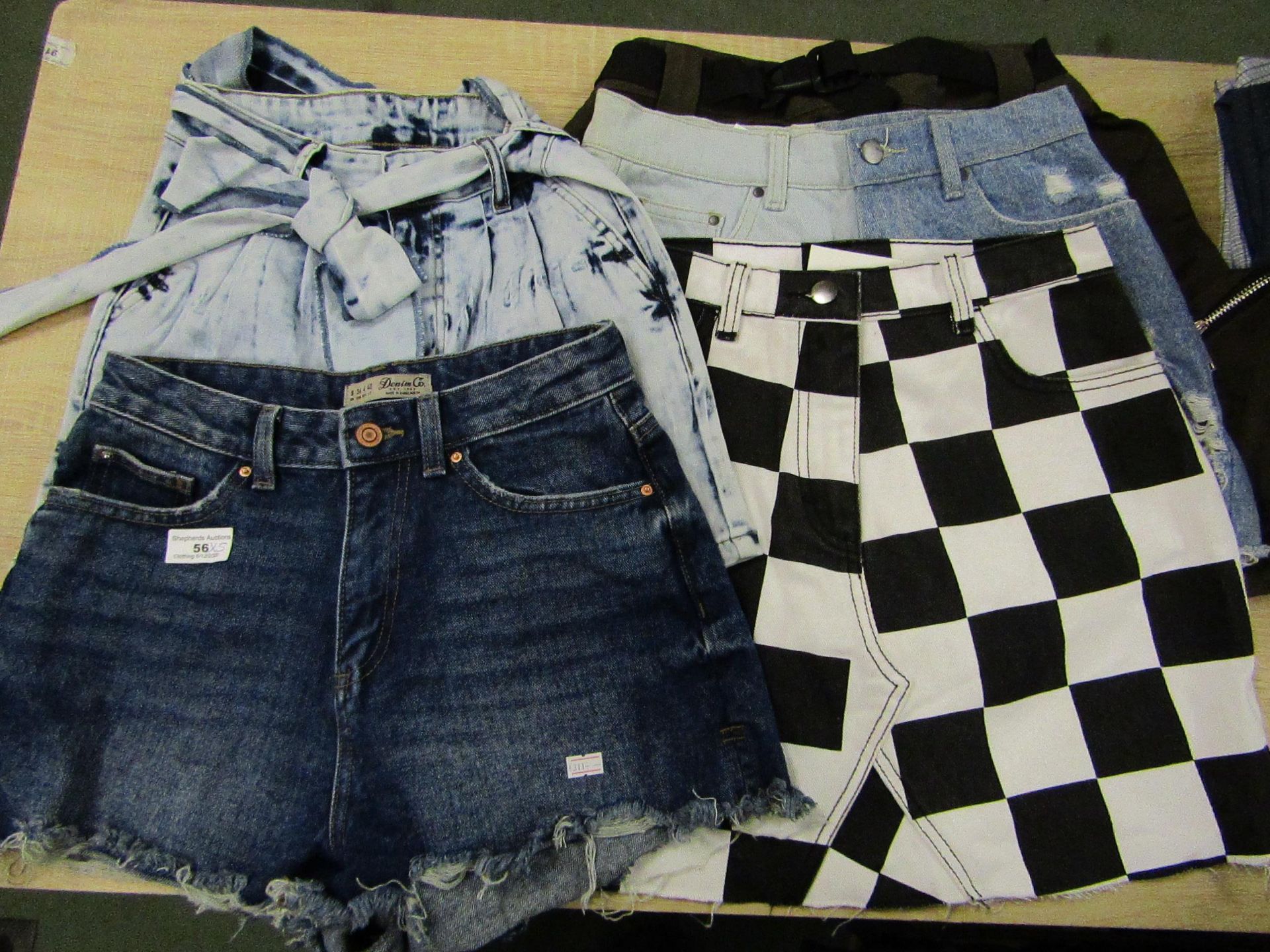 5 X Ladies Denim Shorts Various Sizes & Designs All New ( See Picture )