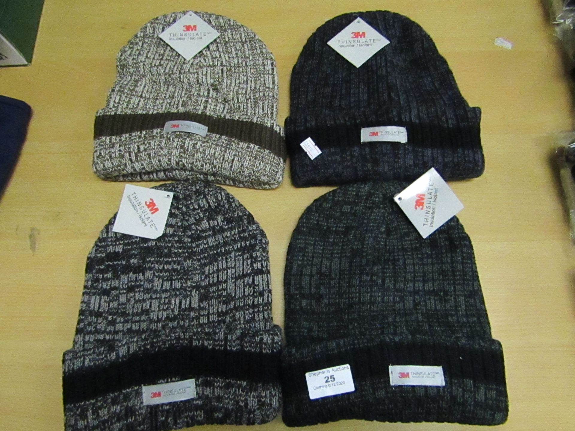 4 X Heat Insulation hats 3M all new with Tags (see picture for colour & Design)