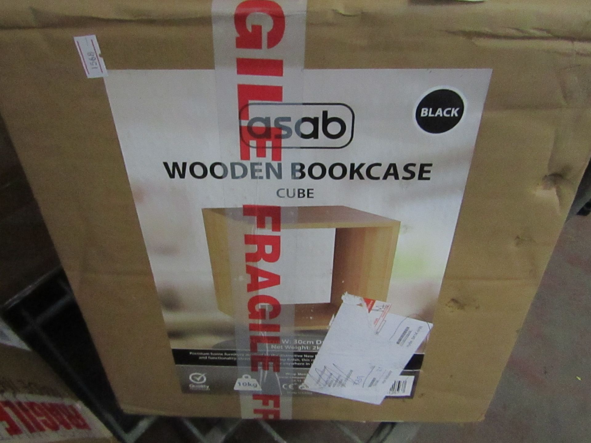 Asab Wooden Cube Bookcase. Boxed but unchecked