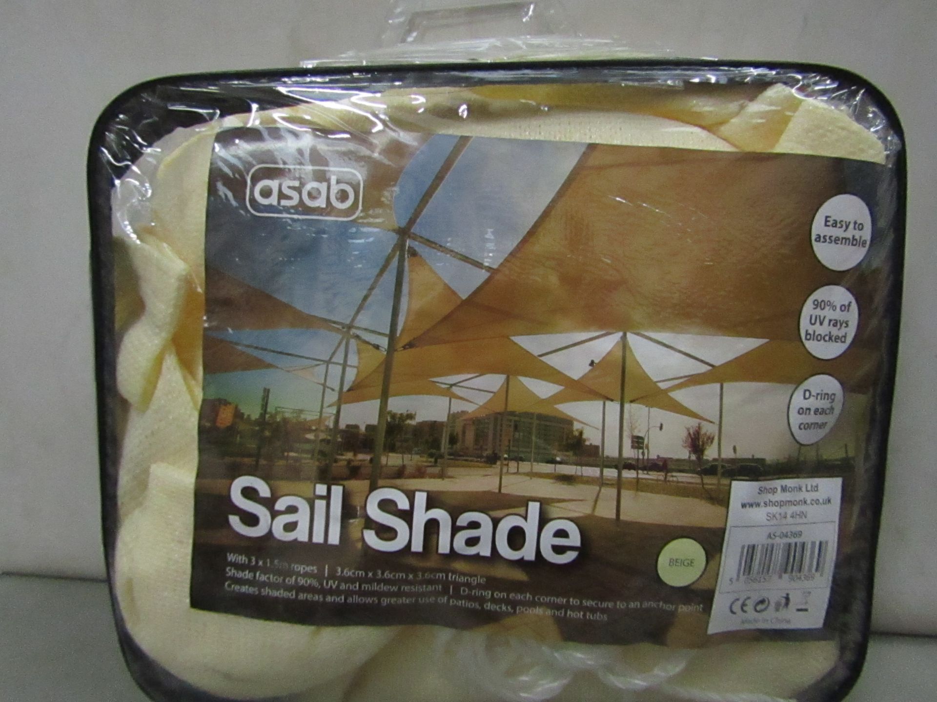 Asab - Sail Sun Shade - Beige- Unchecked & Packaged.