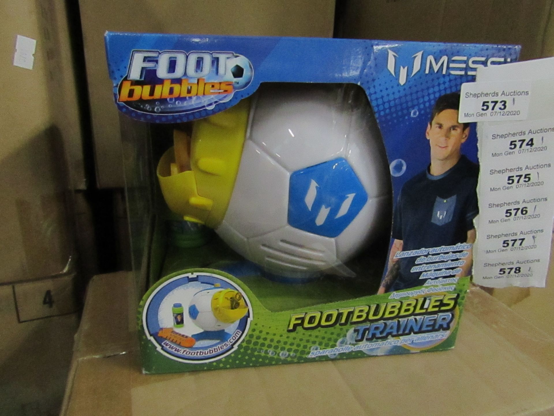 4 x Messi Footbubbles Football trainers. New & Boxed