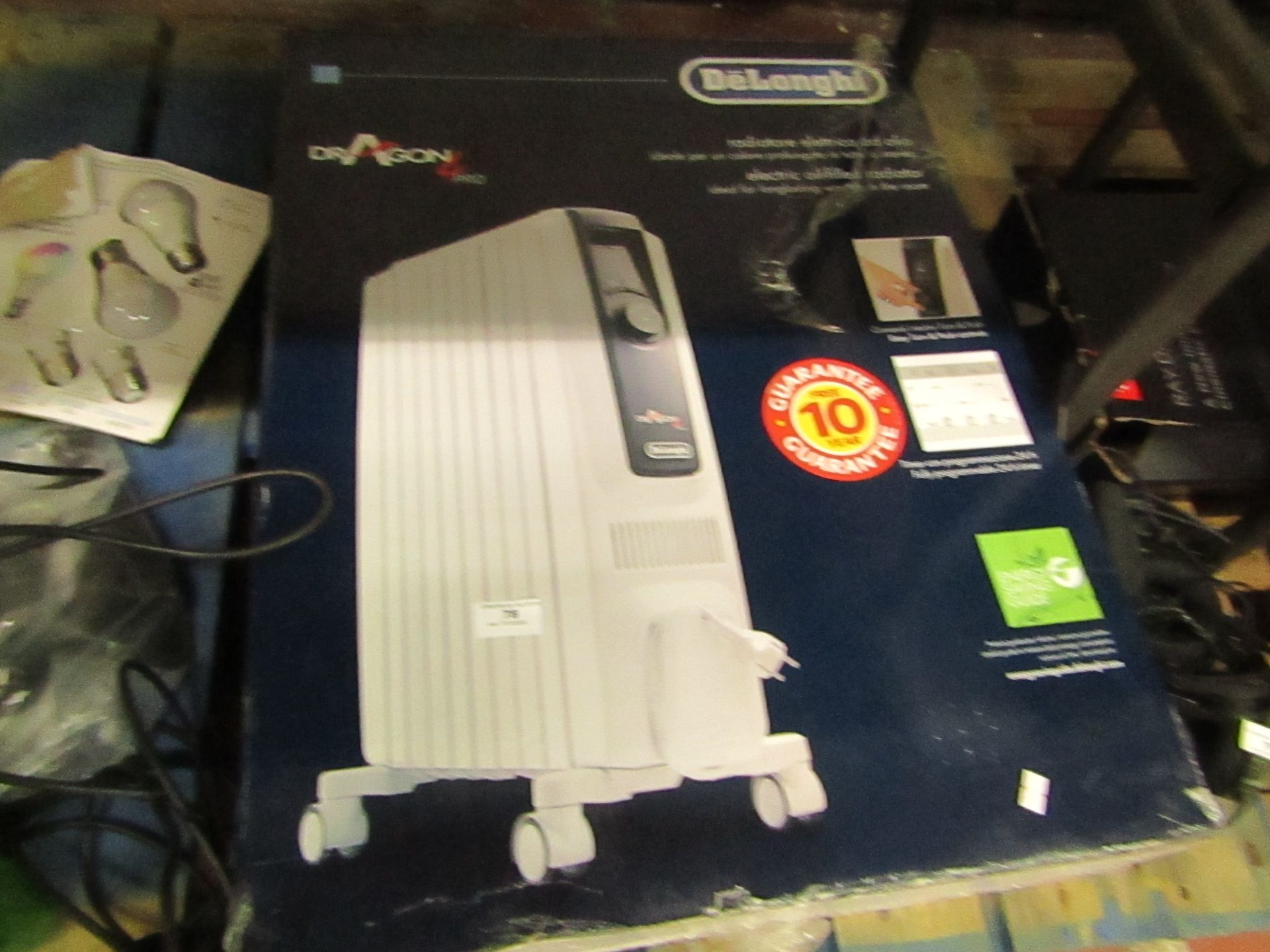 DeLonghi Dragon Pro oil filled radiator, unchecked and boxed. RRP £199.99