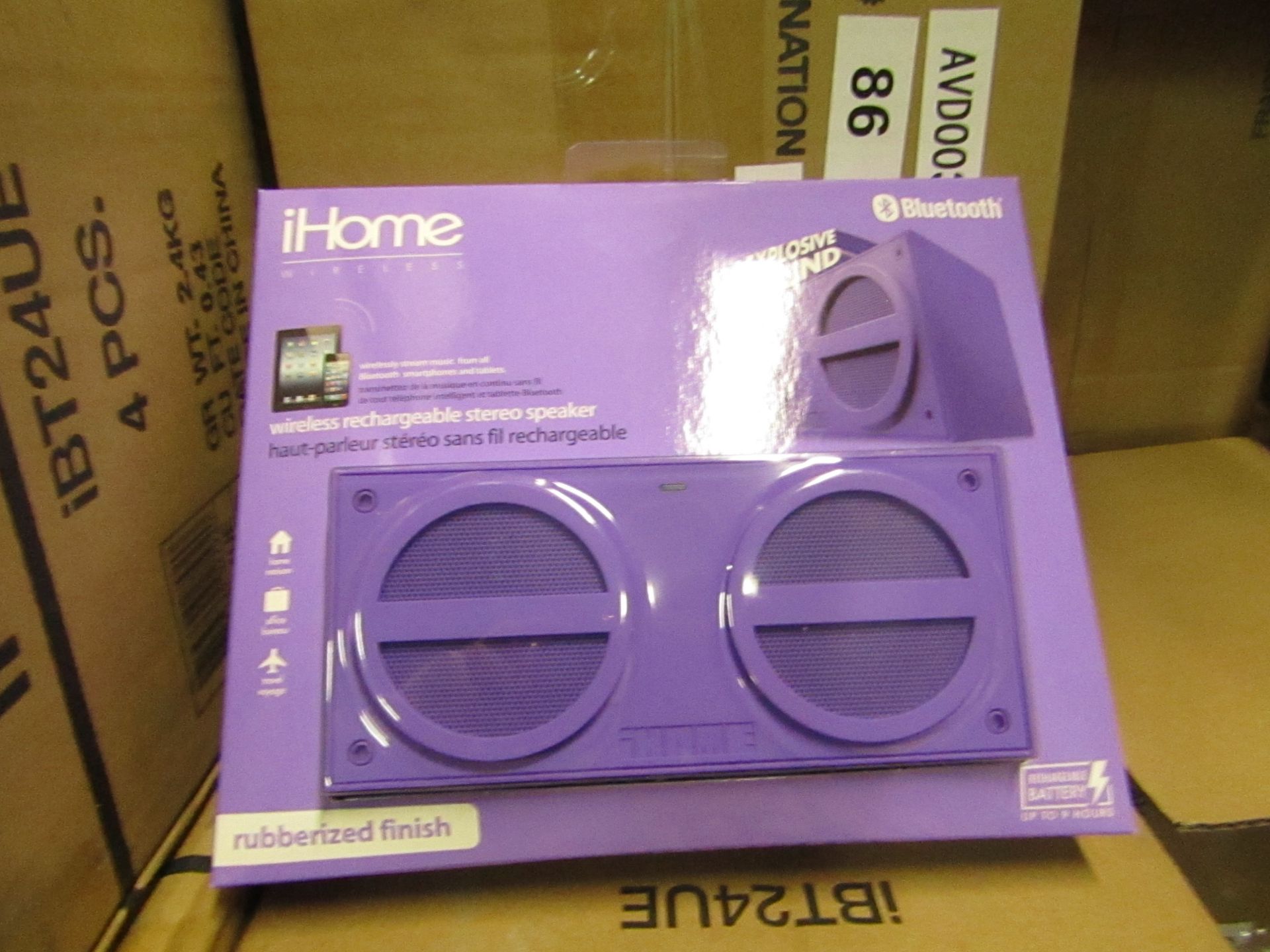 Ihome wireless rechargeable stereo speaker - New & Packaged