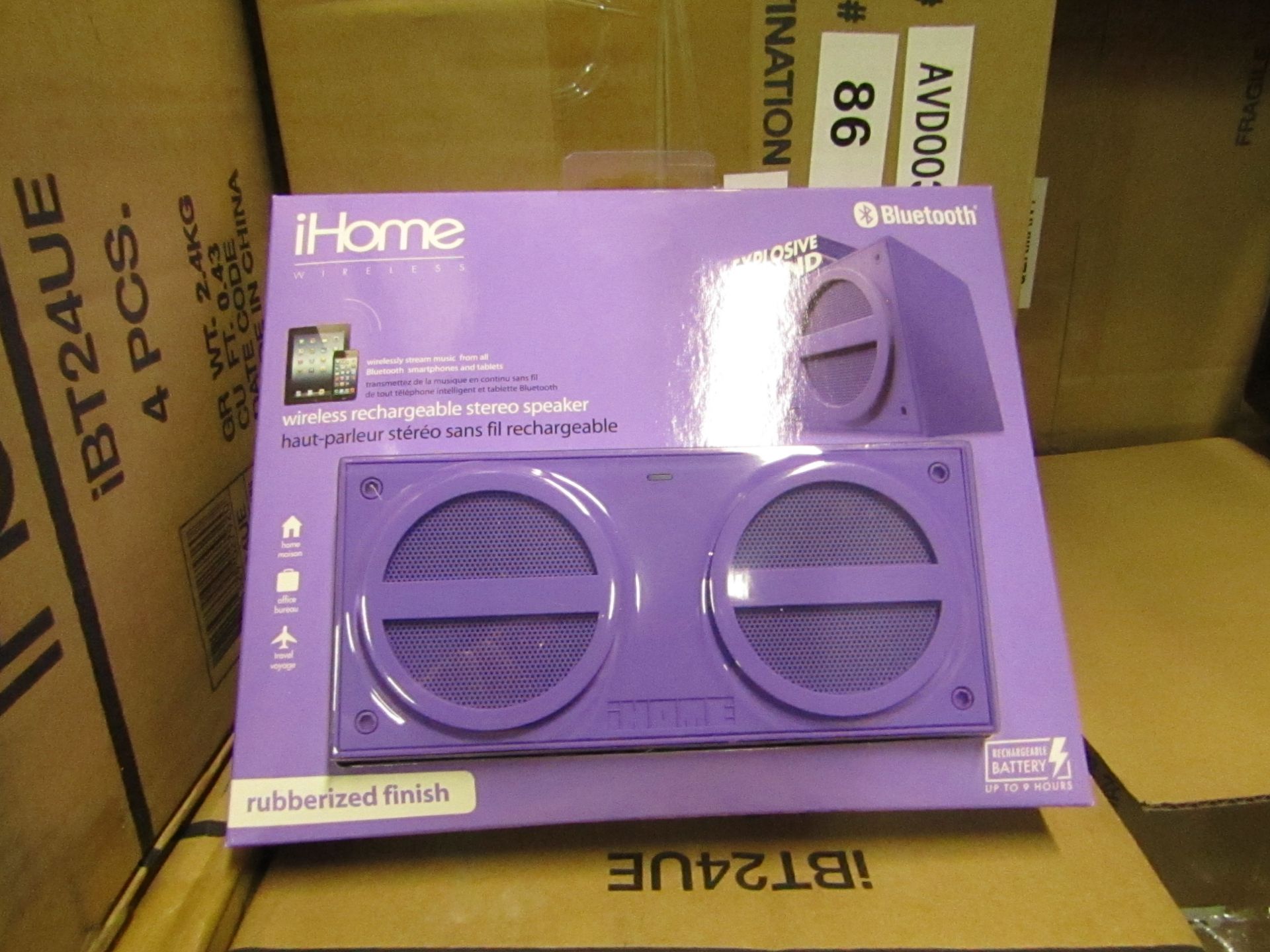 Ihome wireless rechargeable stereo speaker - New & Packaged