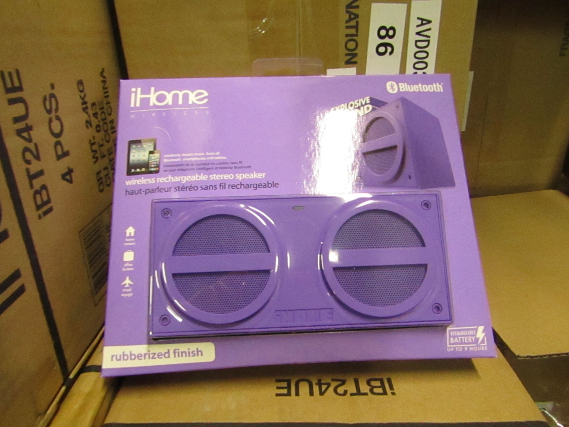 Ihome wireless rechargeable stereo speaker - New & Packaged