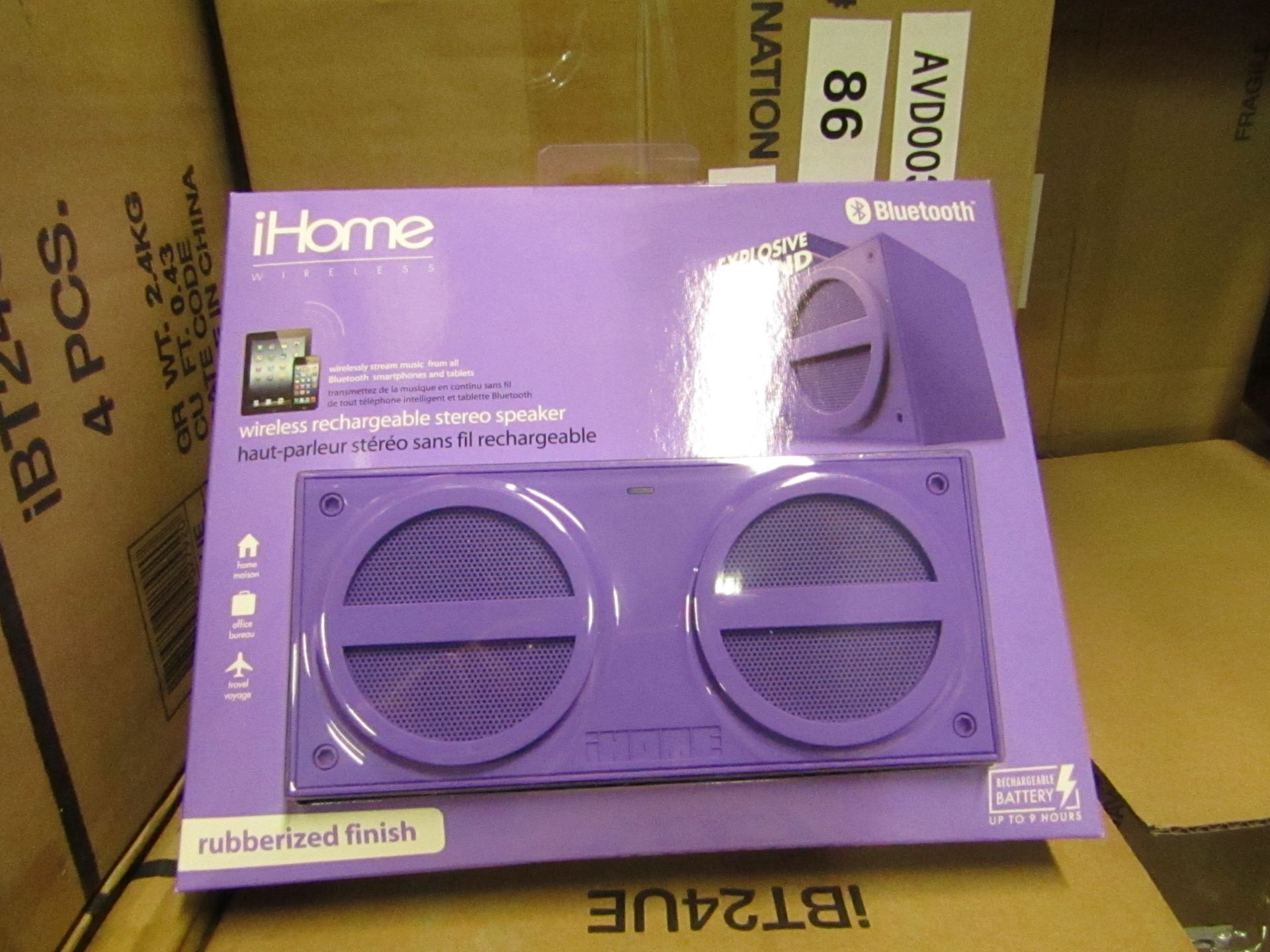 Ihome wireless rechargeable stereo speaker - New & Packaged