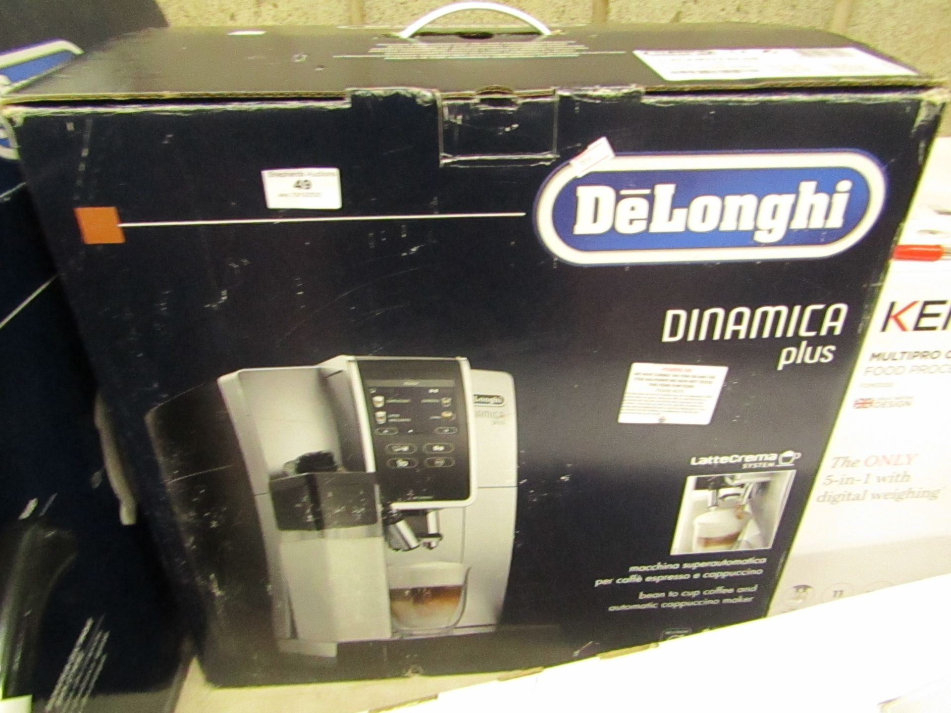 Delonghi Dinamica Plus bean to cup coffee machine, powers on but not tested all functions and boxed.