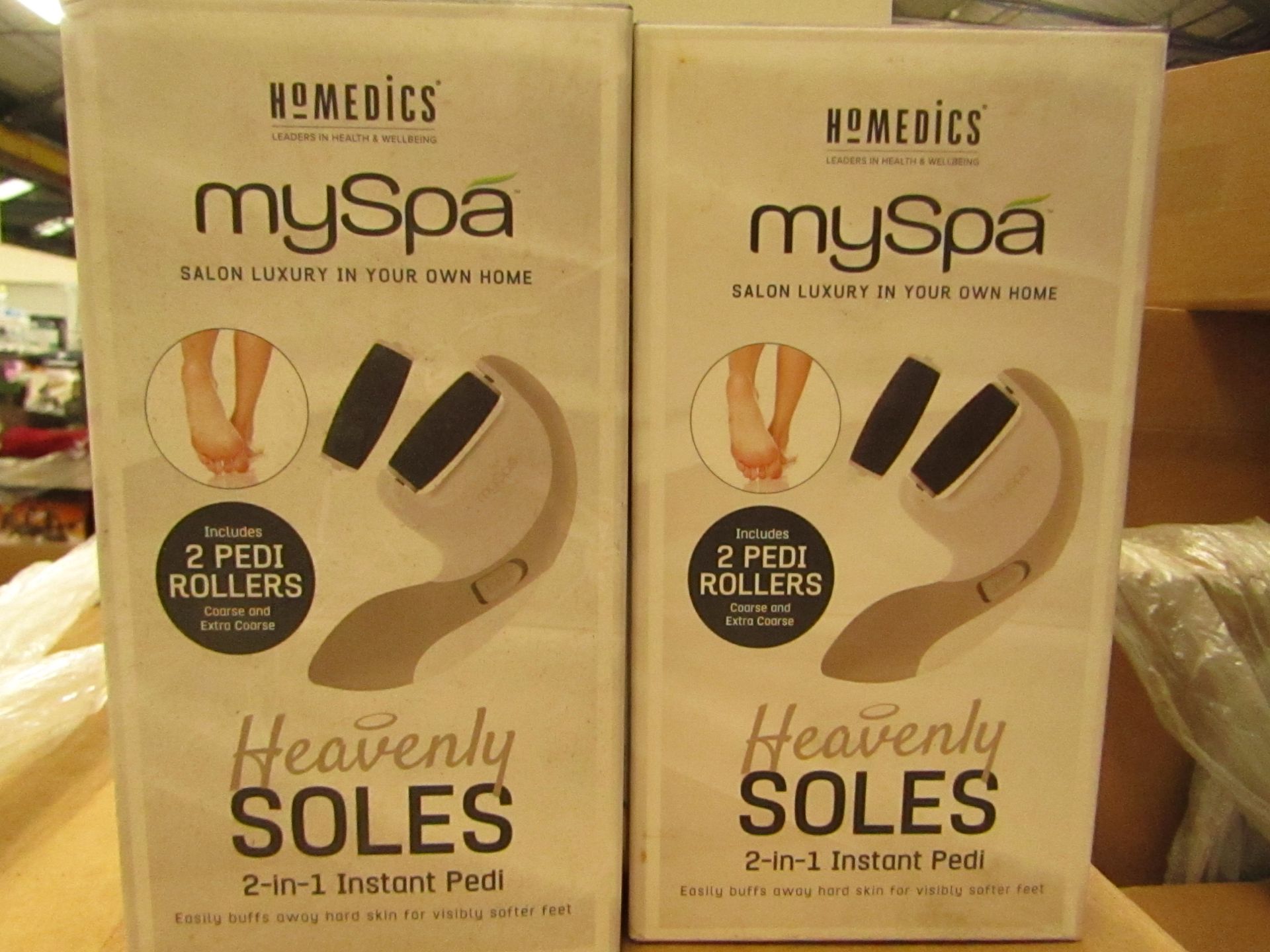 2x Homedics Heavenly soles 2 in 1 instant pedi, look unused and boxed
