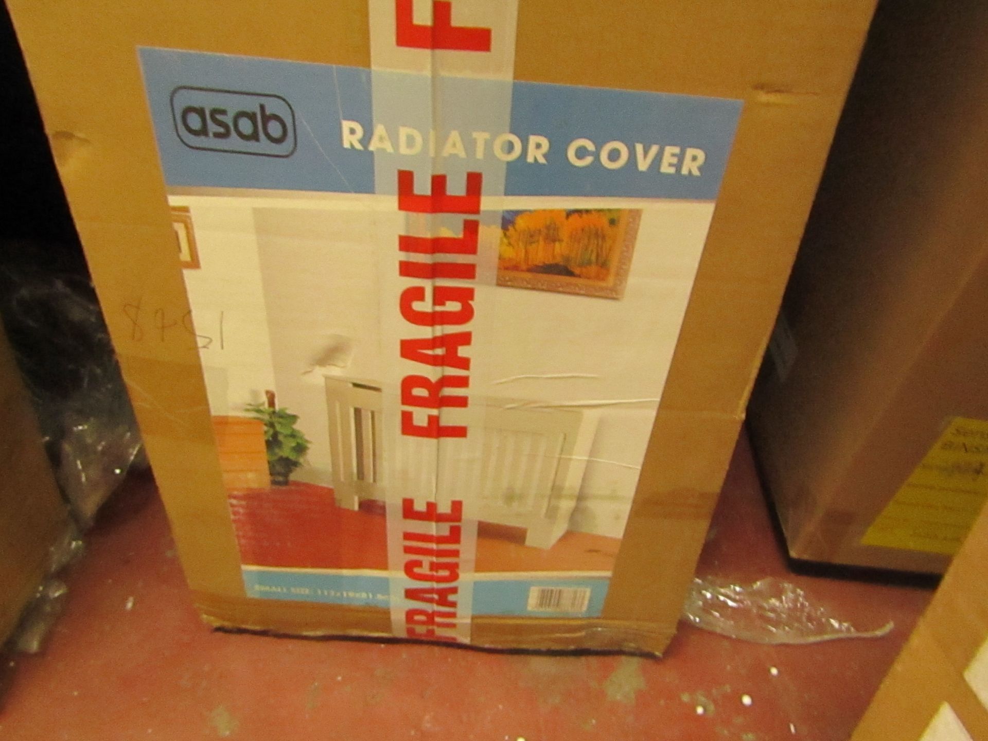 Asab Radiator Cover.112cm x 19cm x 81.5cm. Boxed but unchecked