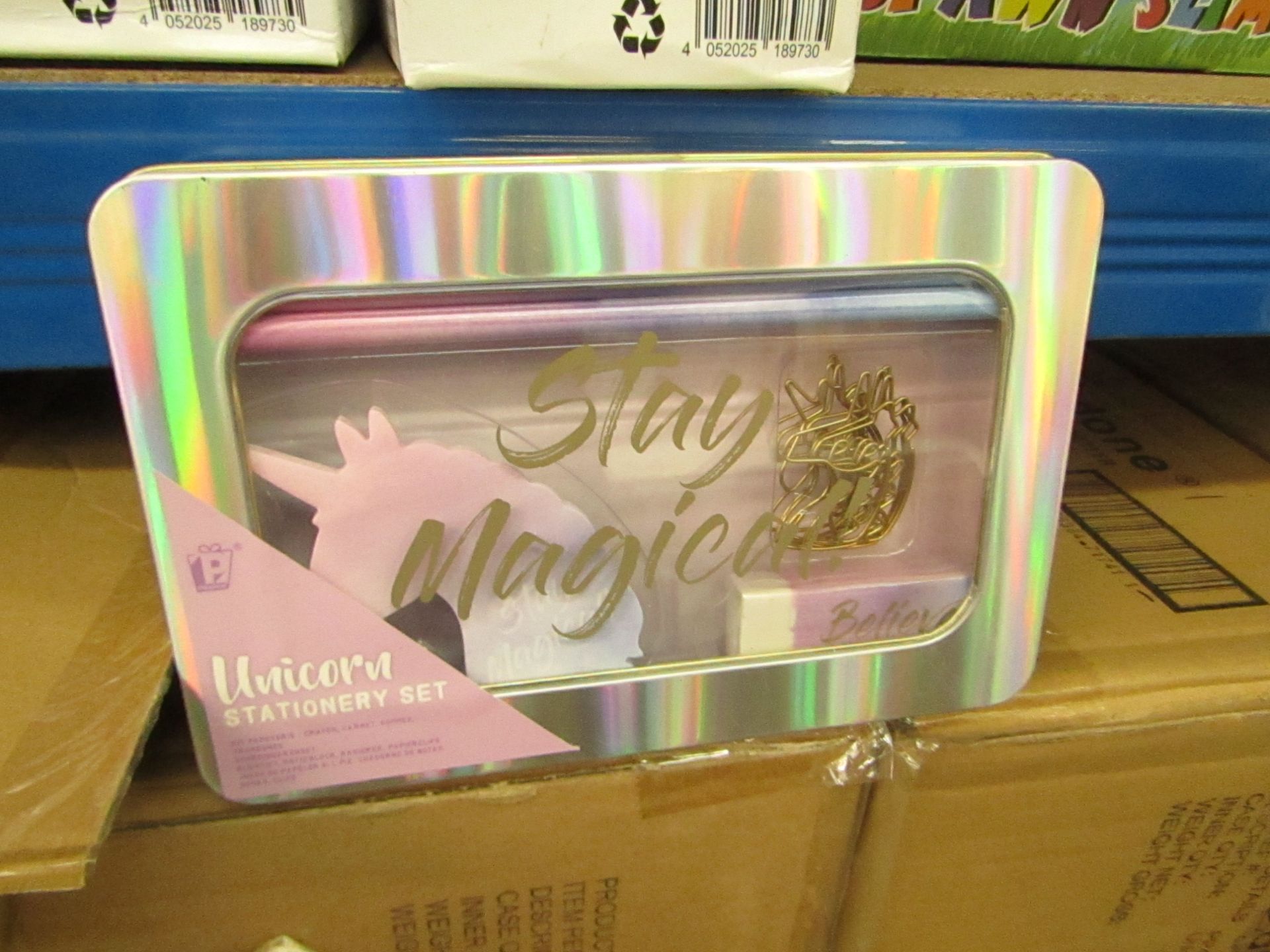 6 x Unicorn Stationary sets in Metal cases. New & Packaged