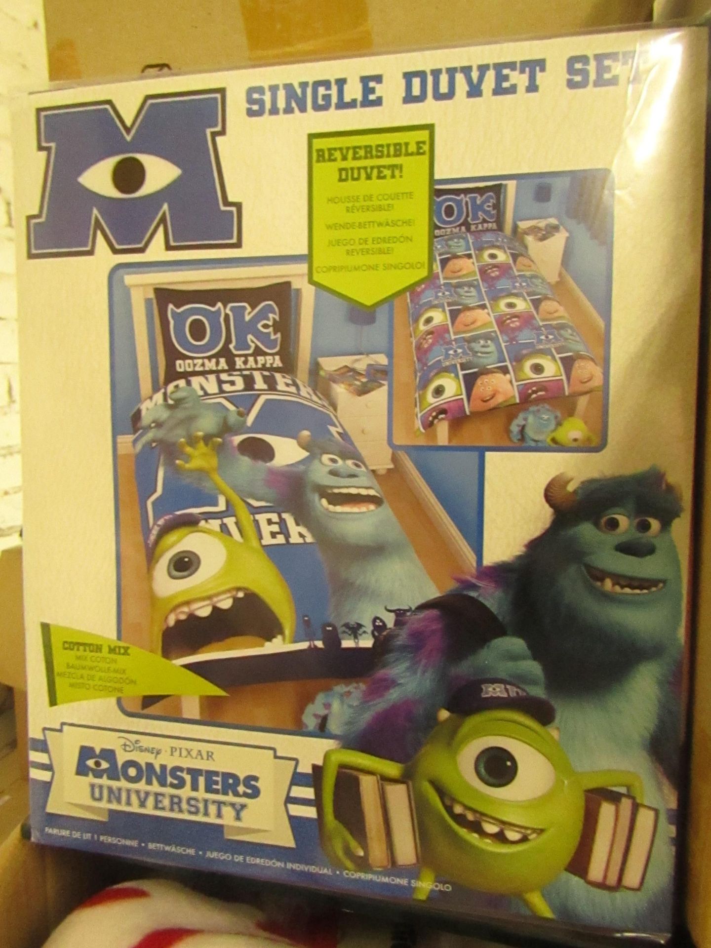Monsters University Single Bedding Set. New & packaged