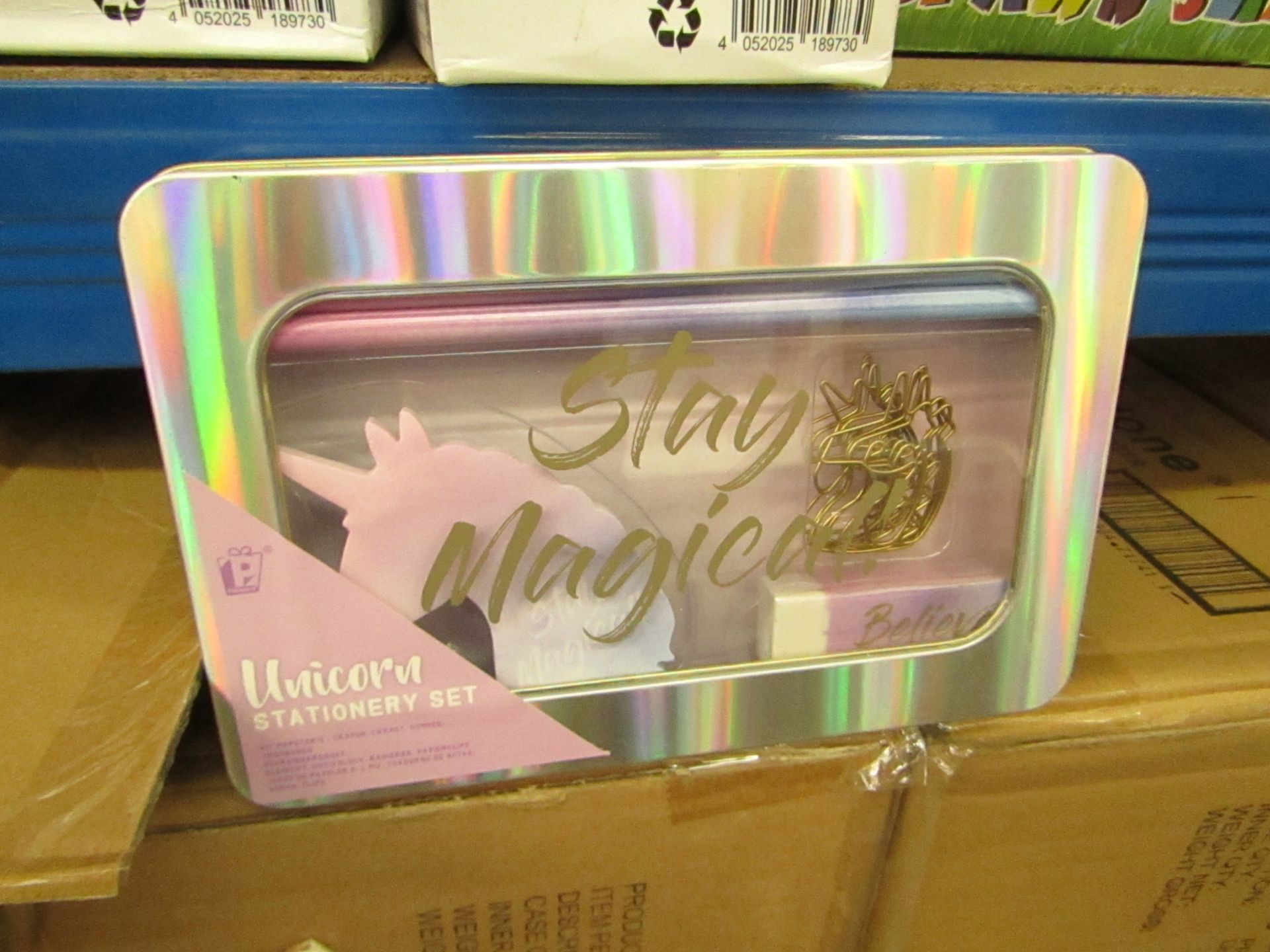 6 x Unicorn Stationary sets in Metal cases. New & Packaged