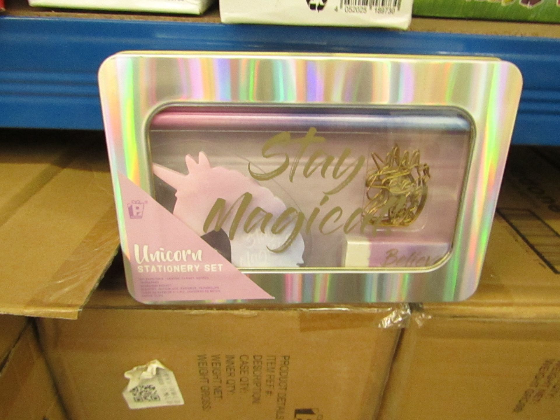 6 x Unicorn Stationary sets in Metal cases. New & Packaged