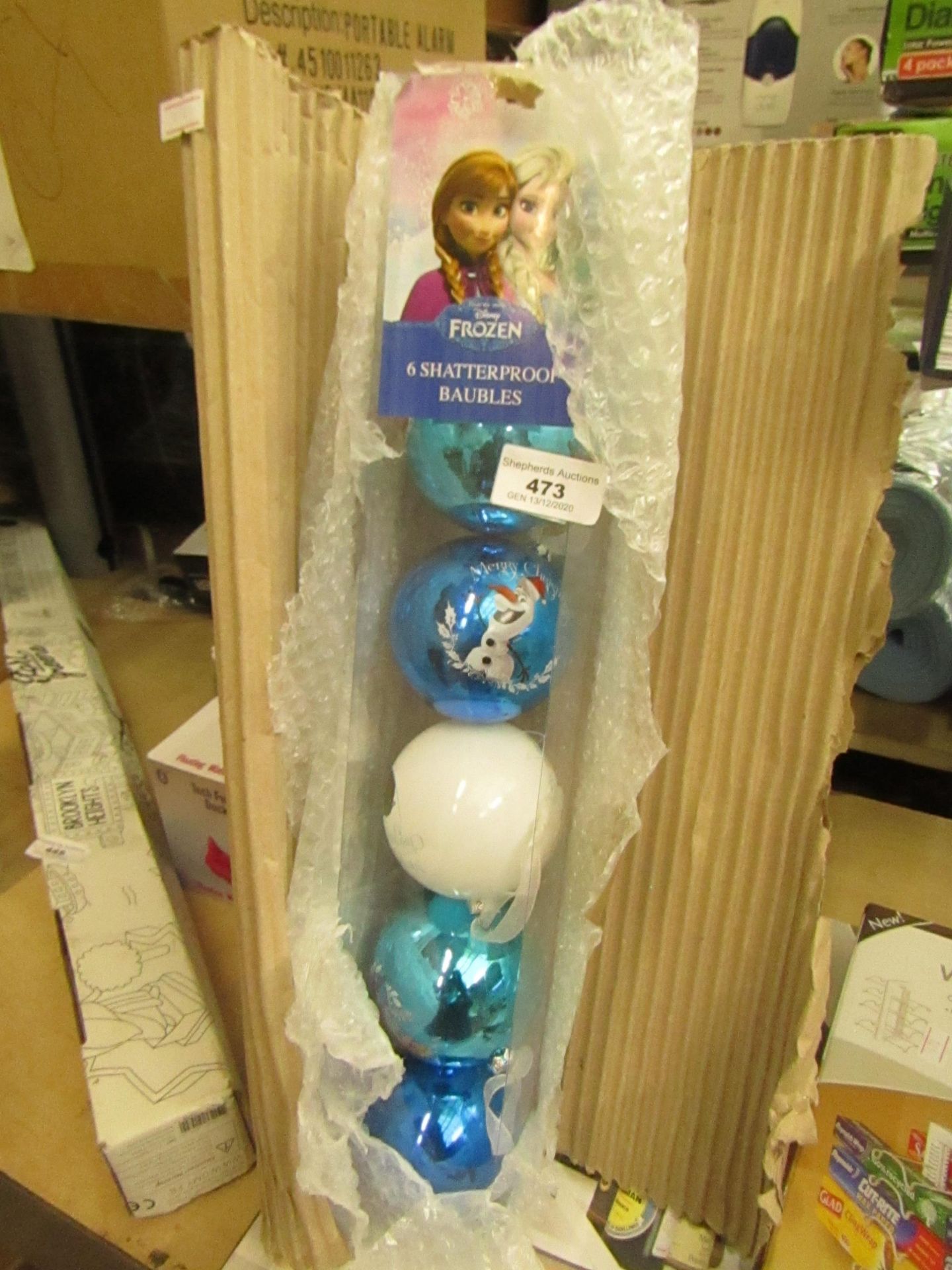 6 x Frozen baubles. New & Packaged