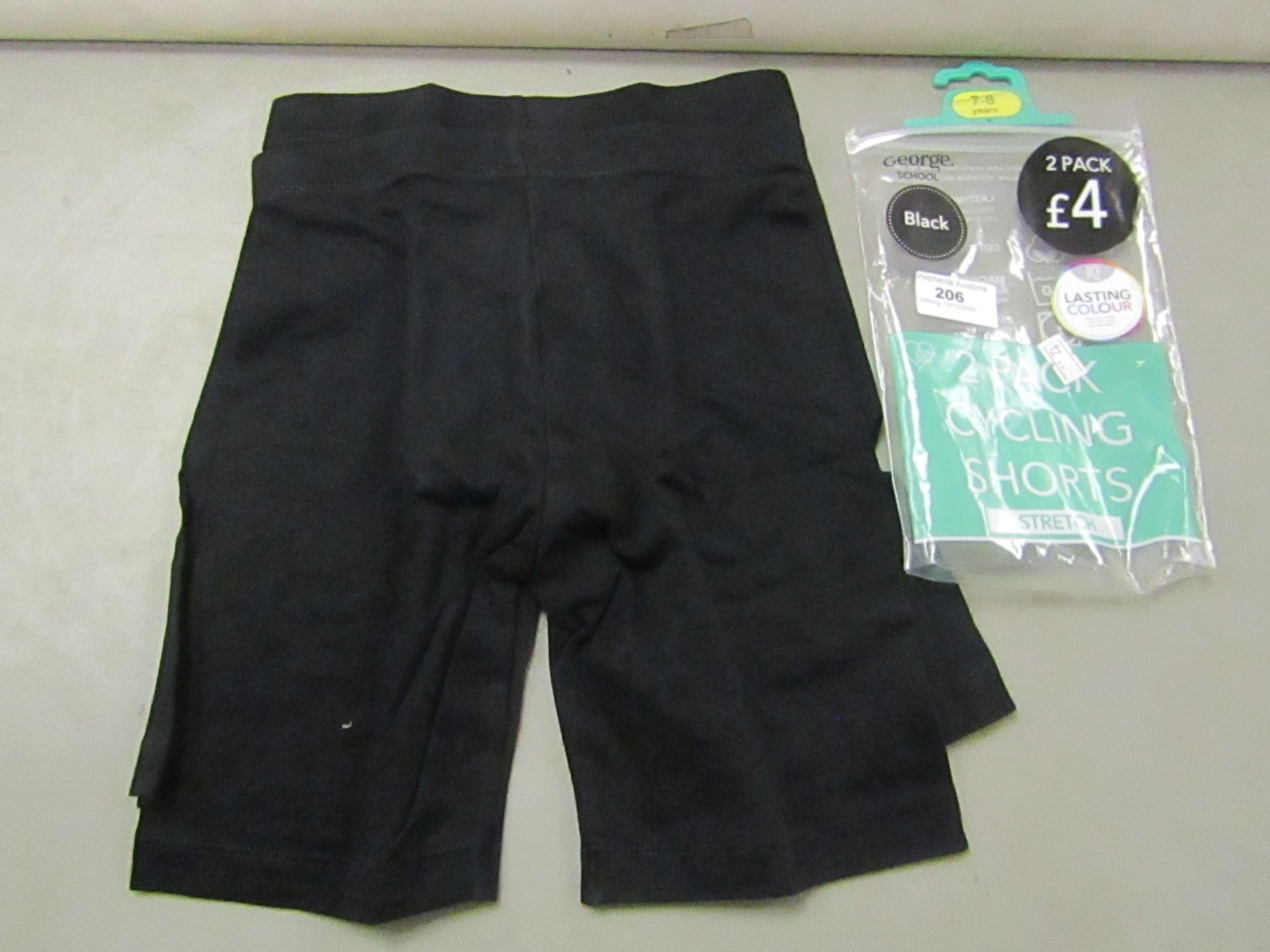 PK of 2 Cycling Shorts Black Age 7-8 yrs New in Packaging