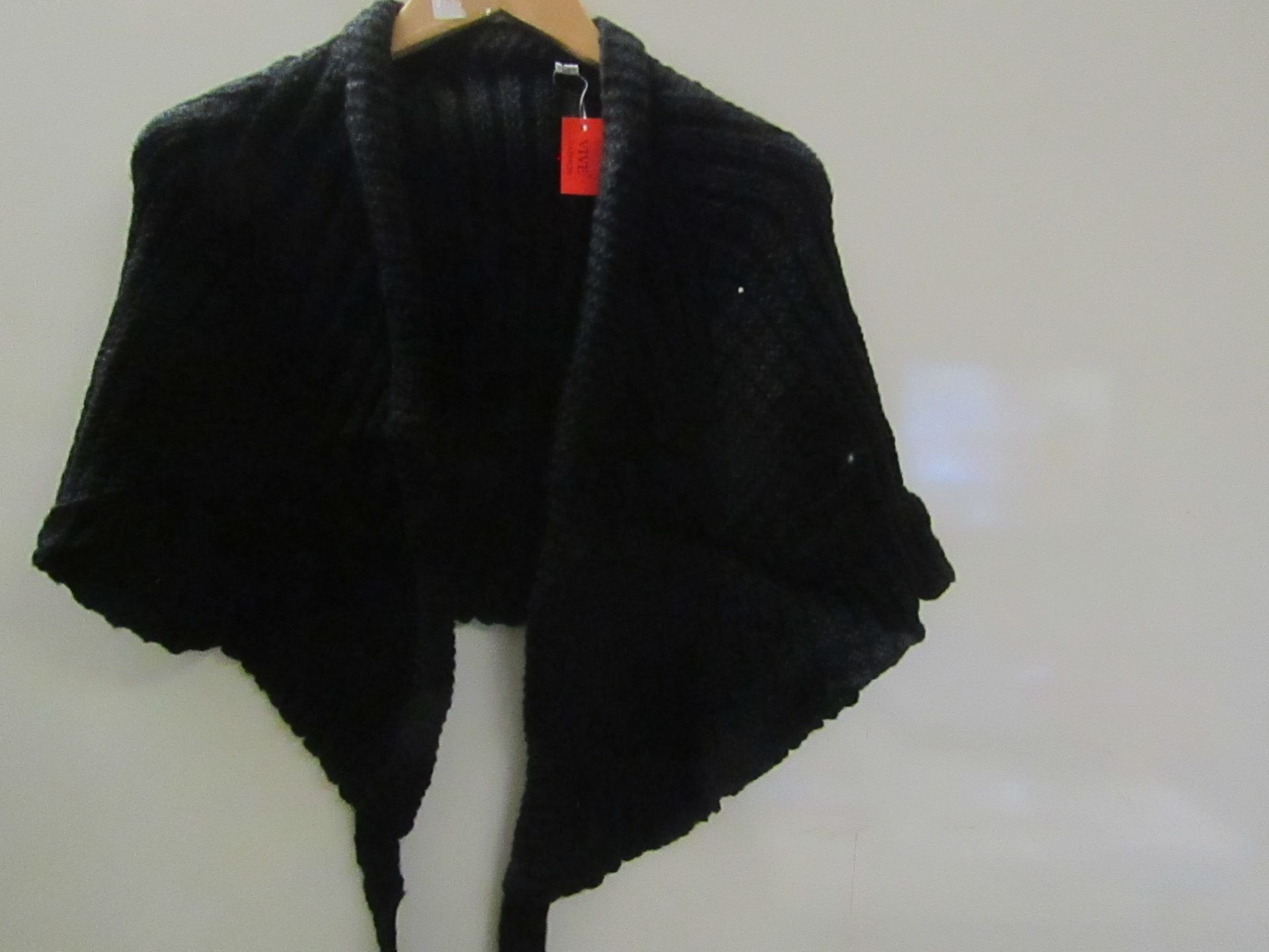 Knitted Shawl Black one size 8-12 new in packaging
