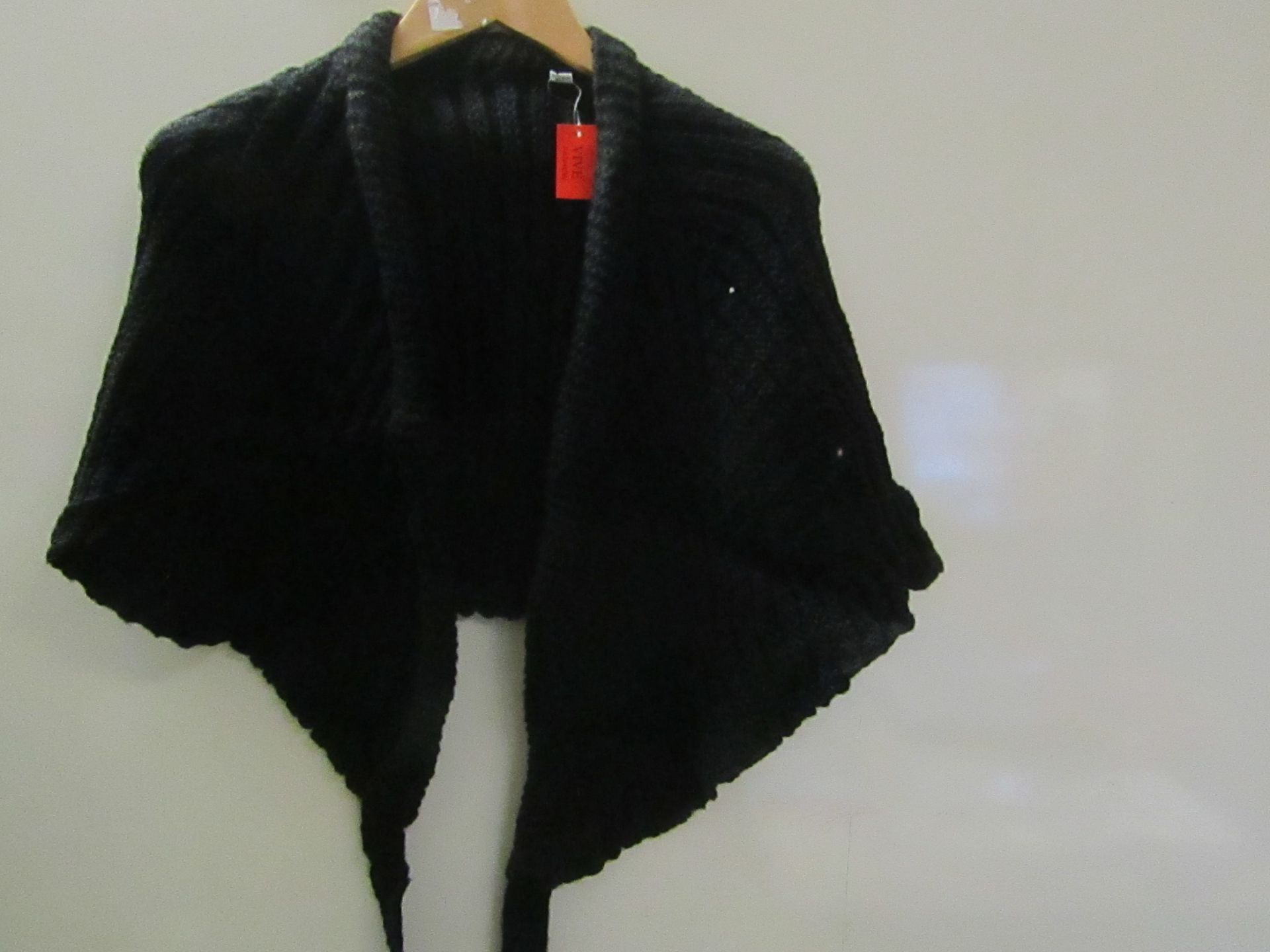 Knitted Shawl Black one size 8-12 new in packaging