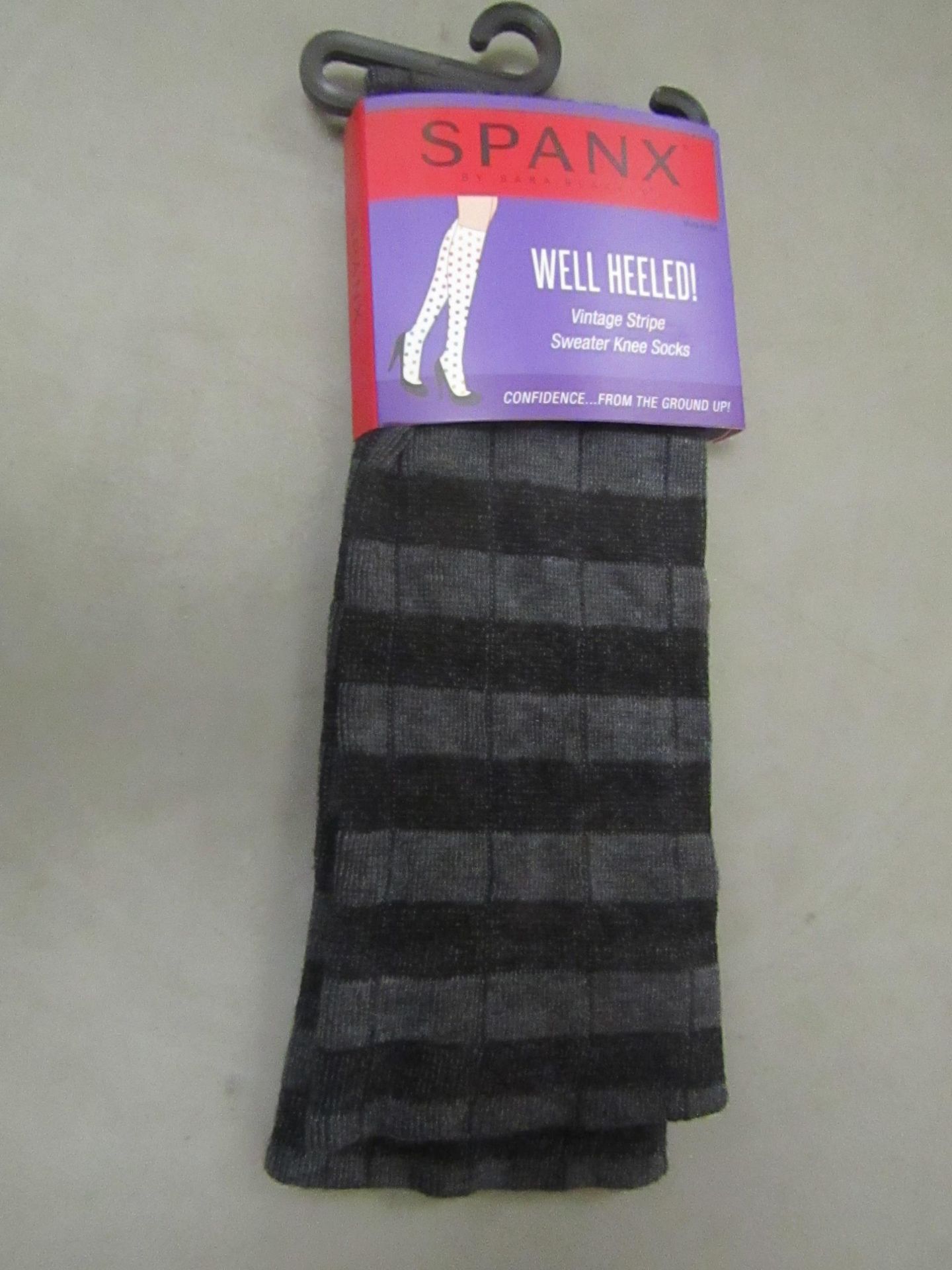 19 X Pairs of Well Heeled Vintage Stripe Knee Socks Grey/Black Reg New & Packaged