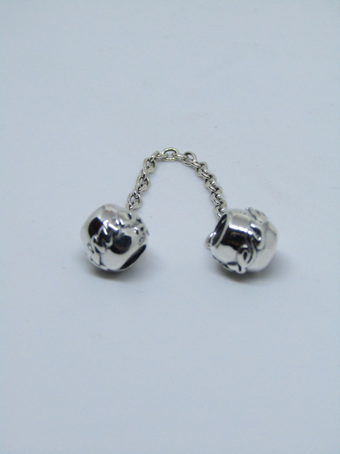 Pandora Safety chain linked charms, new with presentation bag.