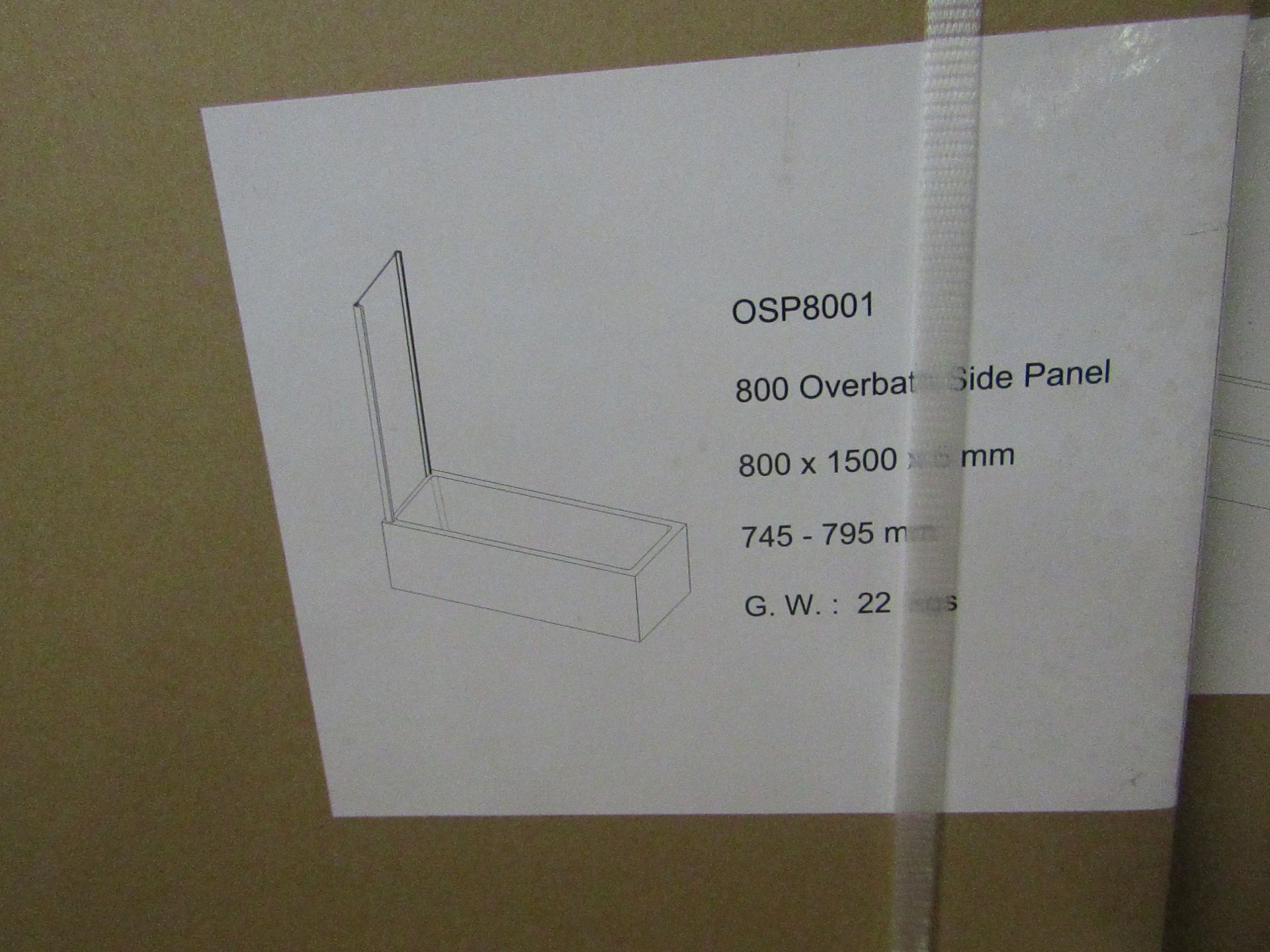 7x OSP8001 800 overbath side panel, new and boxed.