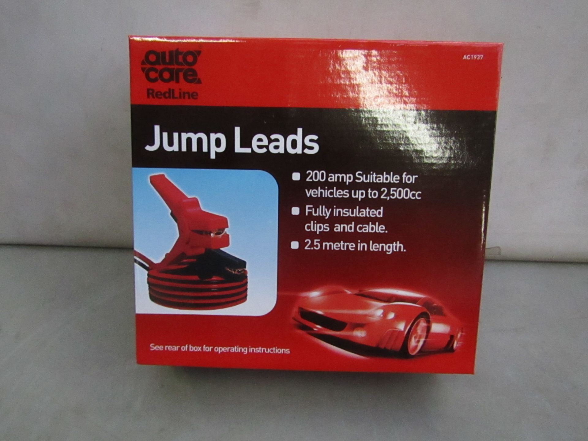 AutoCare - RedLine Jump Leads - 200 Amp Suitable For Vehicles Up to 2,500cc - Cable Length 2.5 Metre