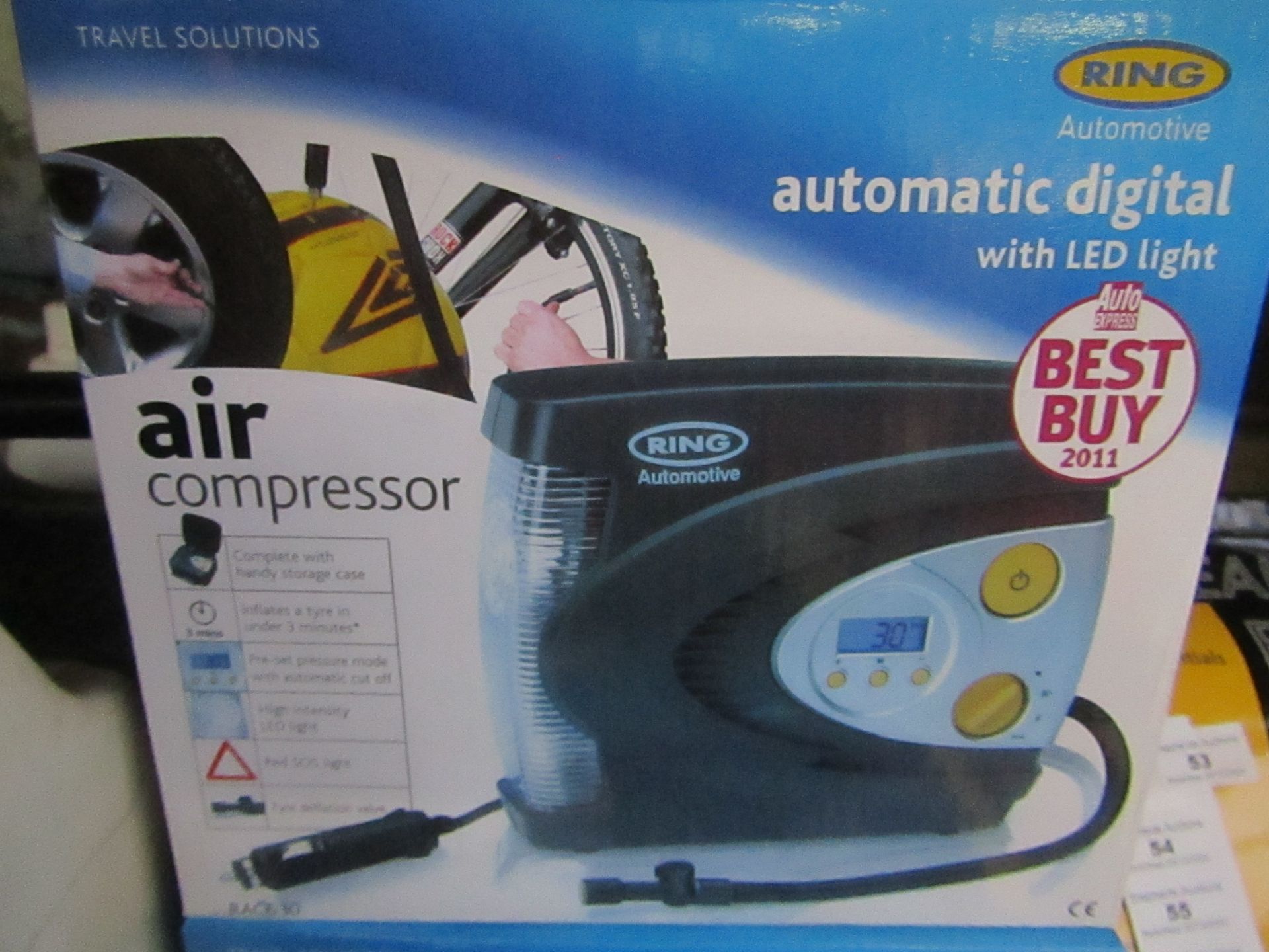 RING - Automatic Digital Air Compressor - Unchecked & Boxed.