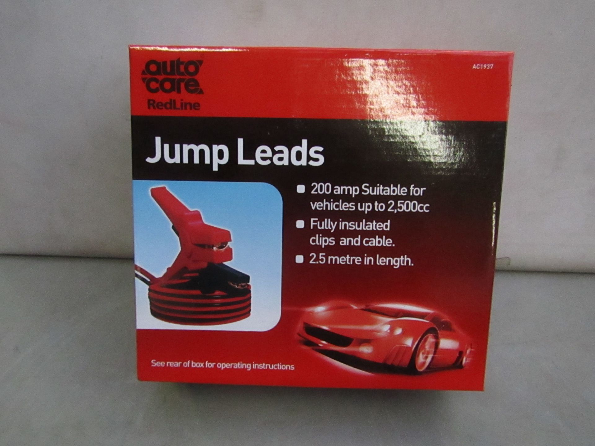 AutoCare - RedLine Jump Leads - 200 Amp Suitable For Vehicles Up to 2,500cc - Cable Length 2.5 Metre