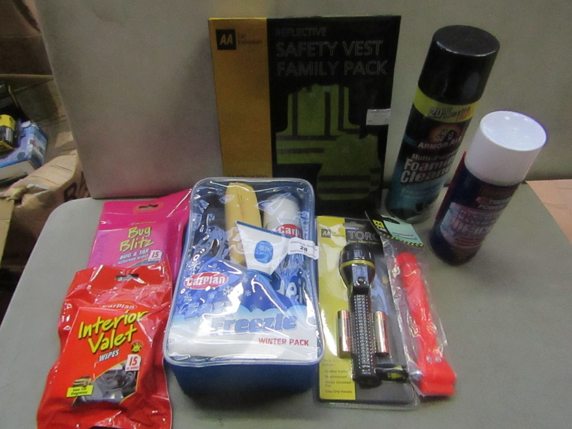 Deluxe Car Care Kit - 1x Carplan - Easy Freezie Winter Pack - Unused. 1x AA - Safety Vest Family