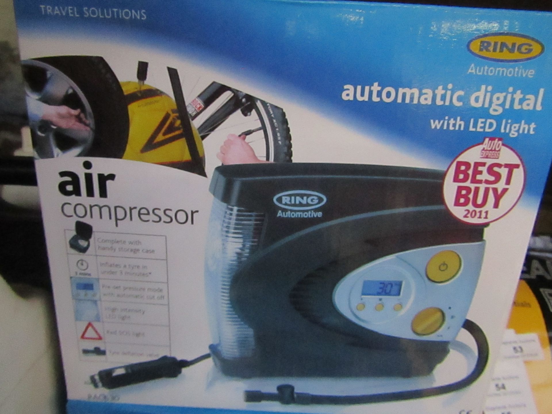 RING - Automatic Digital Air Compressor - Unchecked & Boxed.