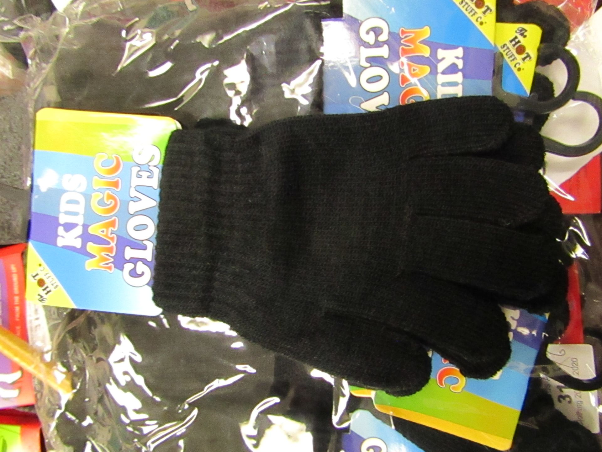 PK of 12 Childrens Hot Stuff Magic Gloves One Size Black New In Packaging