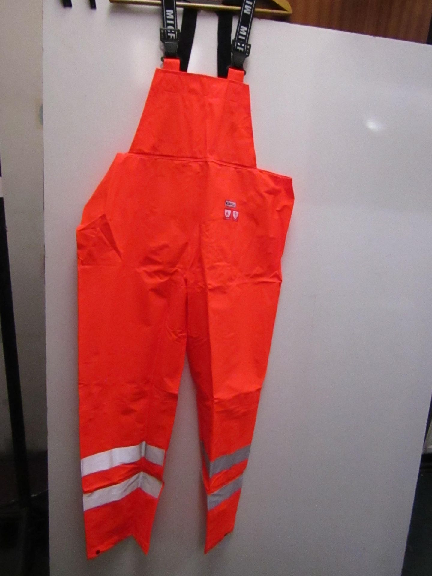 Lyngsoe Rainwear Bib "N" Brace Hi Viz Orange Size L New in Packaging