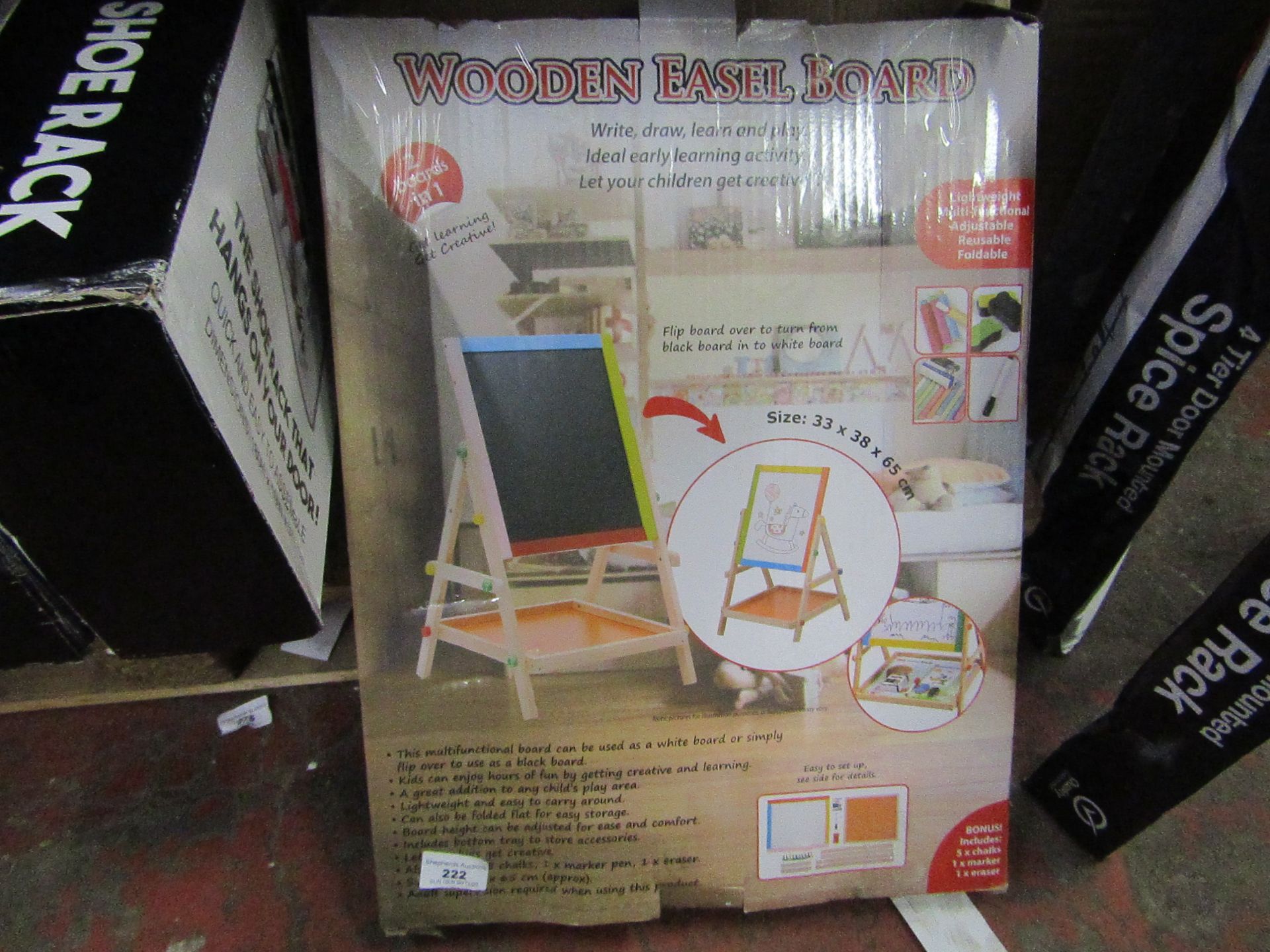 Wooden Easel Board. Boxed but unchecked