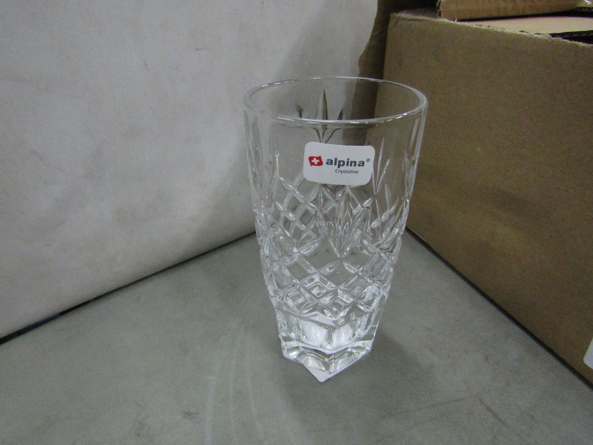 Box of 12 x Alpina 320ml Tumblers. New & Boxed. See Image For Design