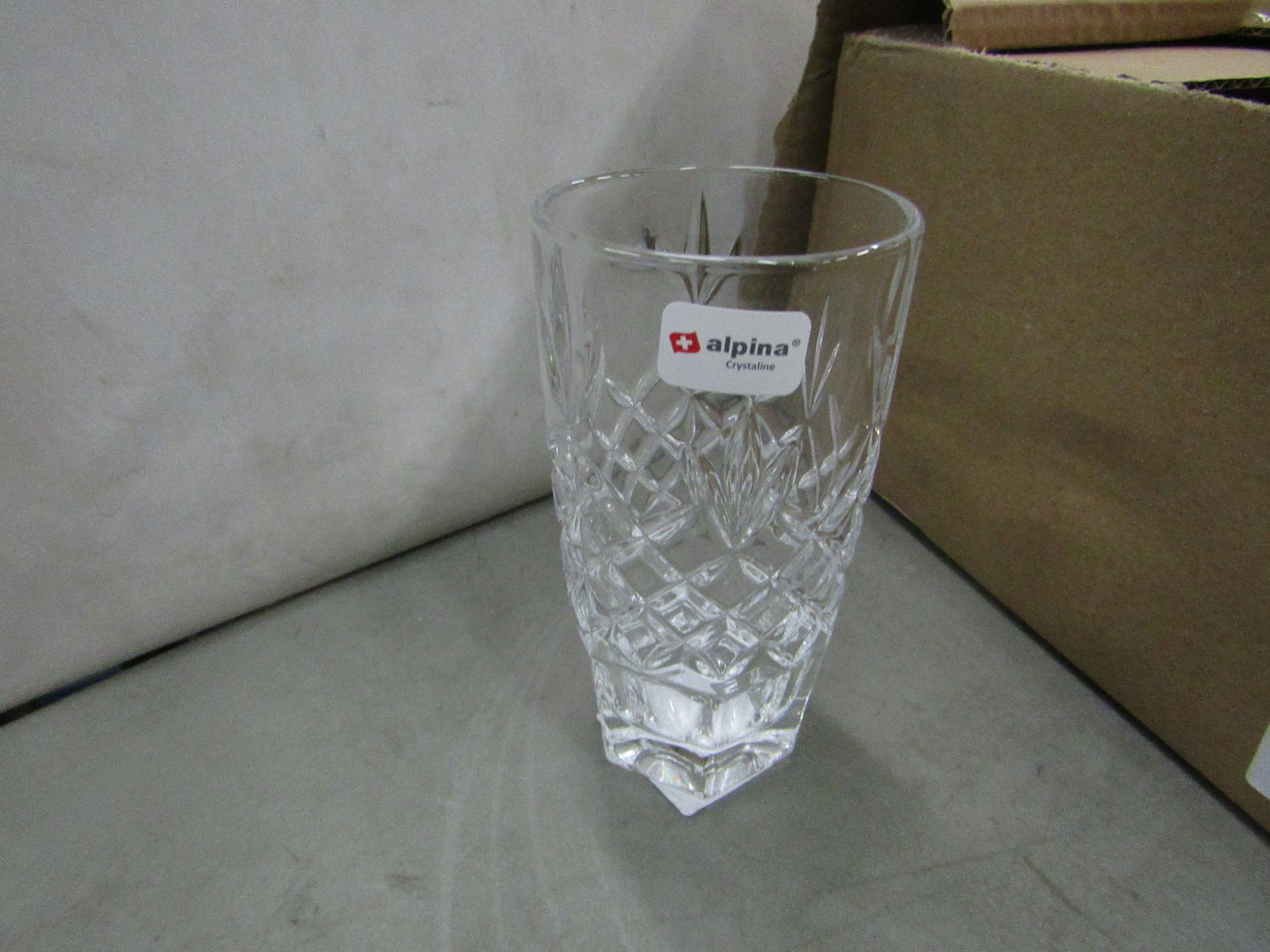 Box of 12 x Alpina 320ml Tumblers. New & Boxed. See Image For Design