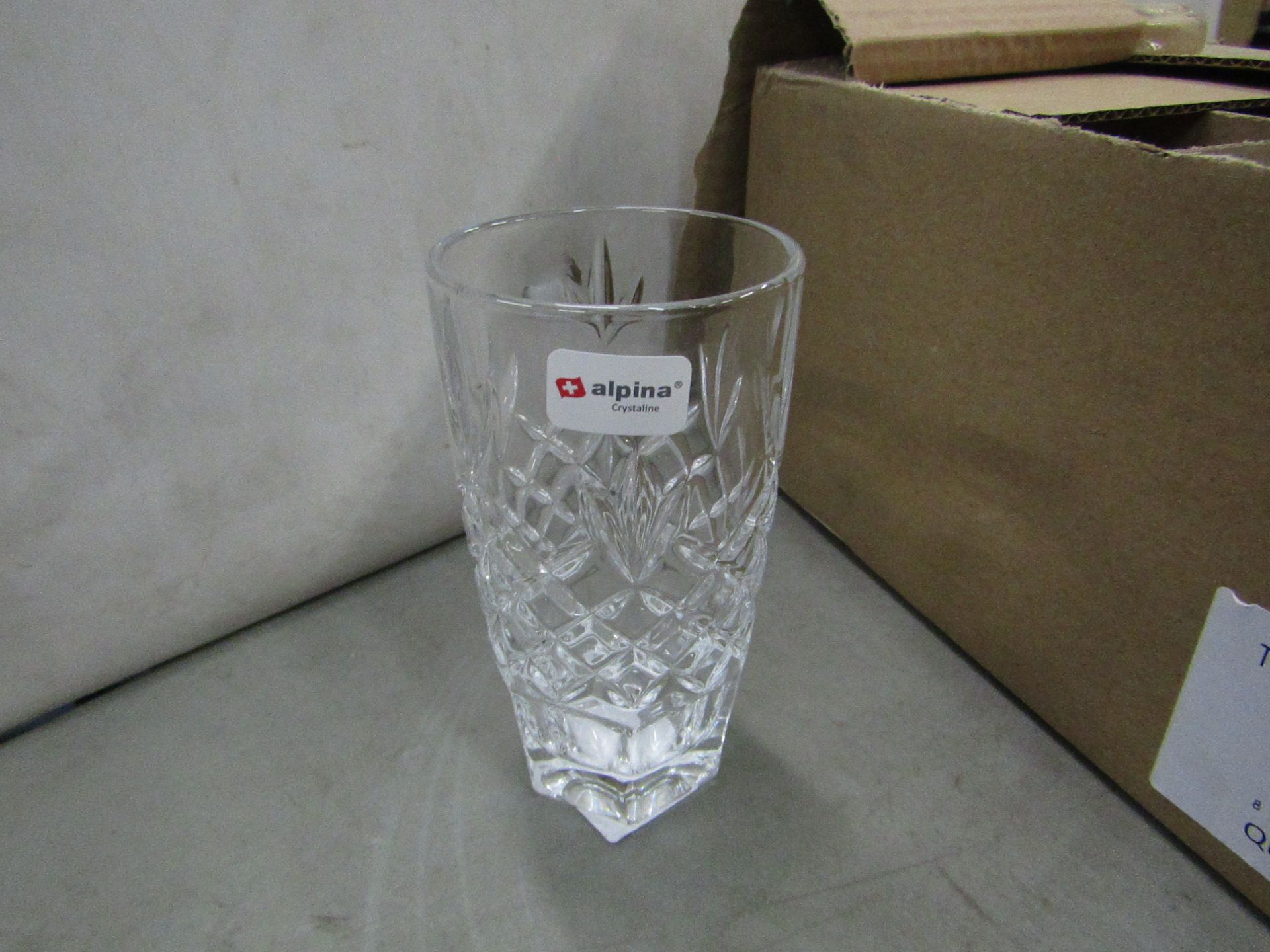 Box of 12 x Alpina 320ml Tumblers. New & Boxed. See Image For Design