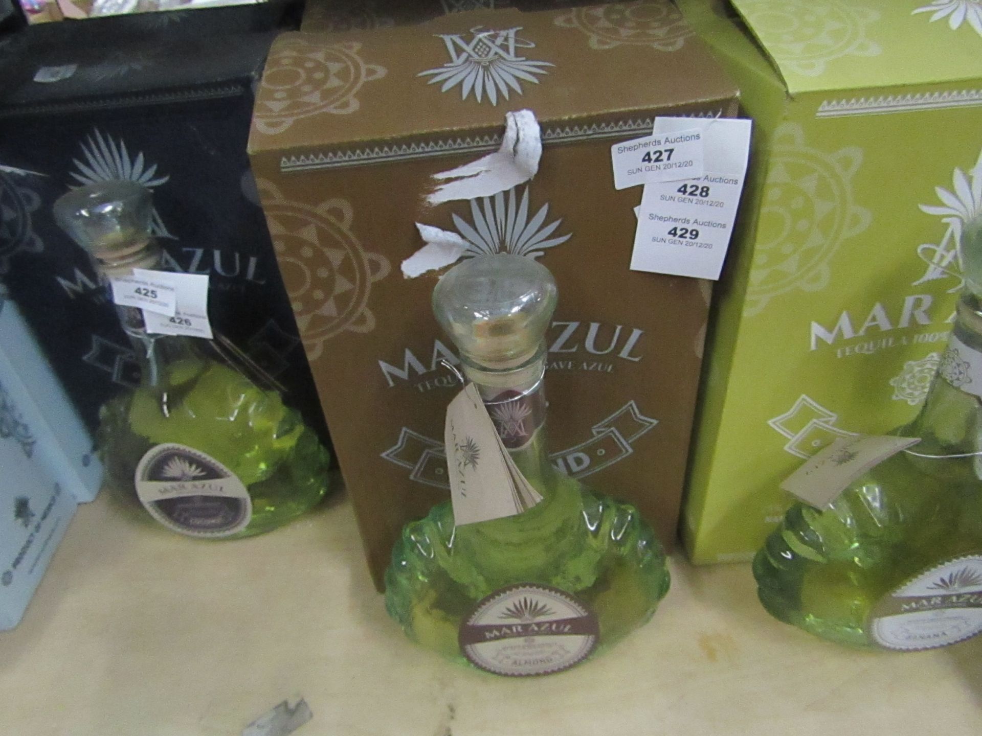 NO VAT!! 1 X 700ml Bottle of Mar Azul Almond flavoured Tequila, 25% ABV (50% proof), new and sealed,