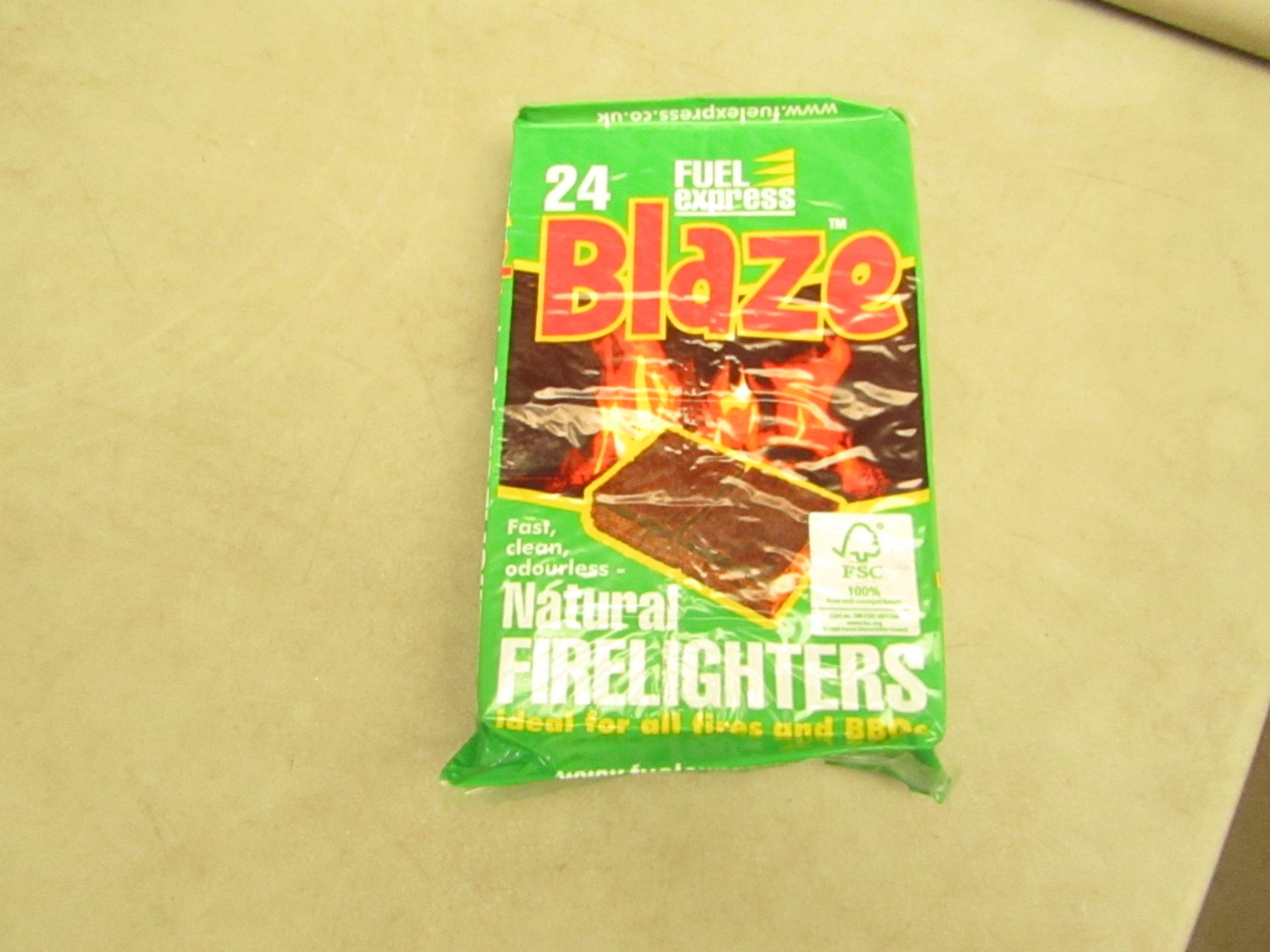 24x Blaze - Fuel Express Natural Fire Lighters (24 Small Cubes Per Pack) - Unused & Boxed.