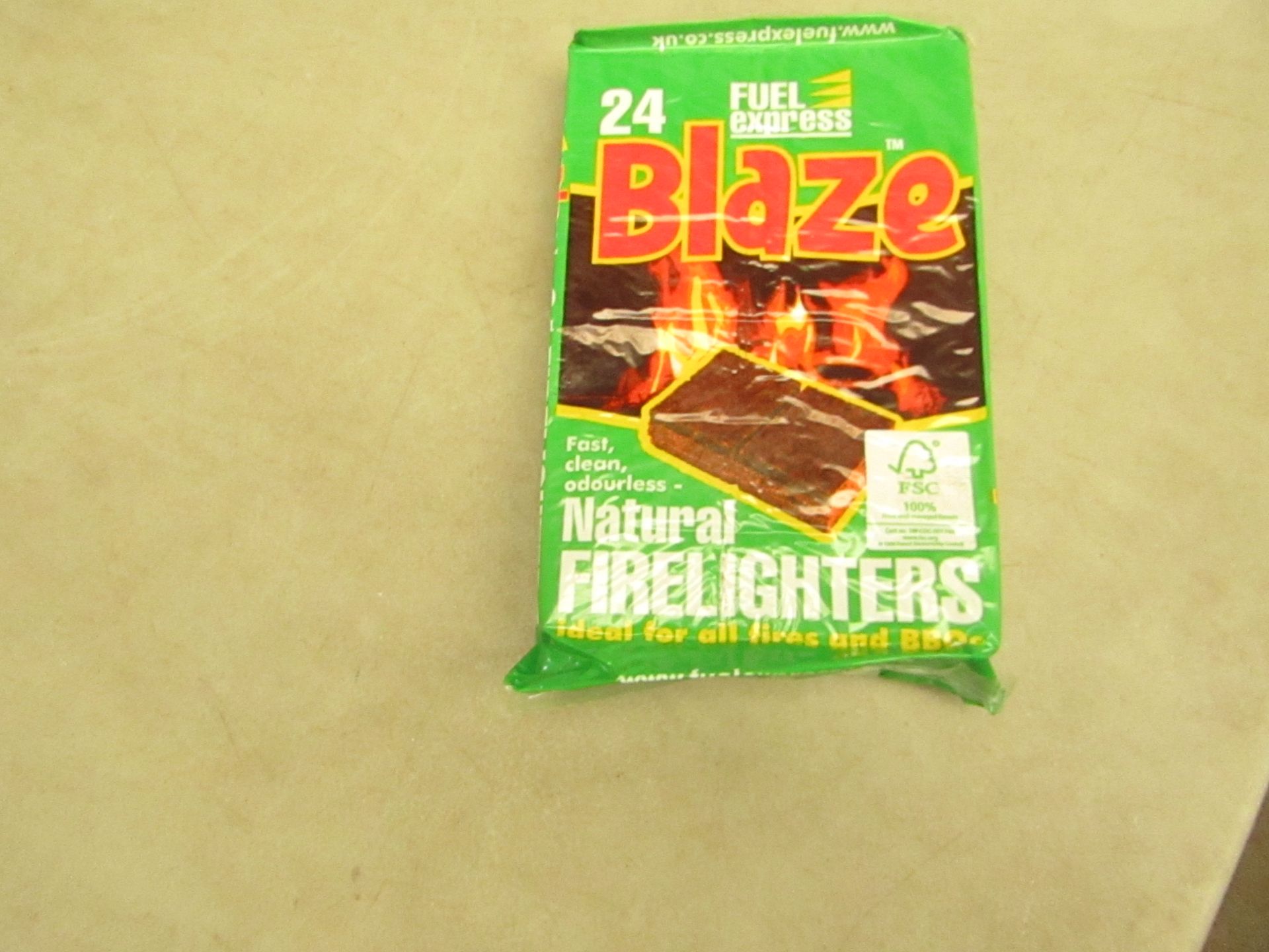 24x Blaze - Fuel Express Natural Fire Lighters (24 Small Cubes Per Pack) - Unused & Boxed.