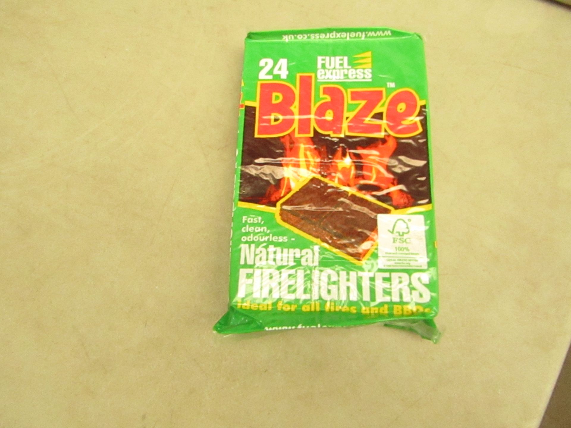 24x Blaze - Fuel Express Natural Fire Lighters (24 Small Cubes Per Pack) - Unused & Boxed.