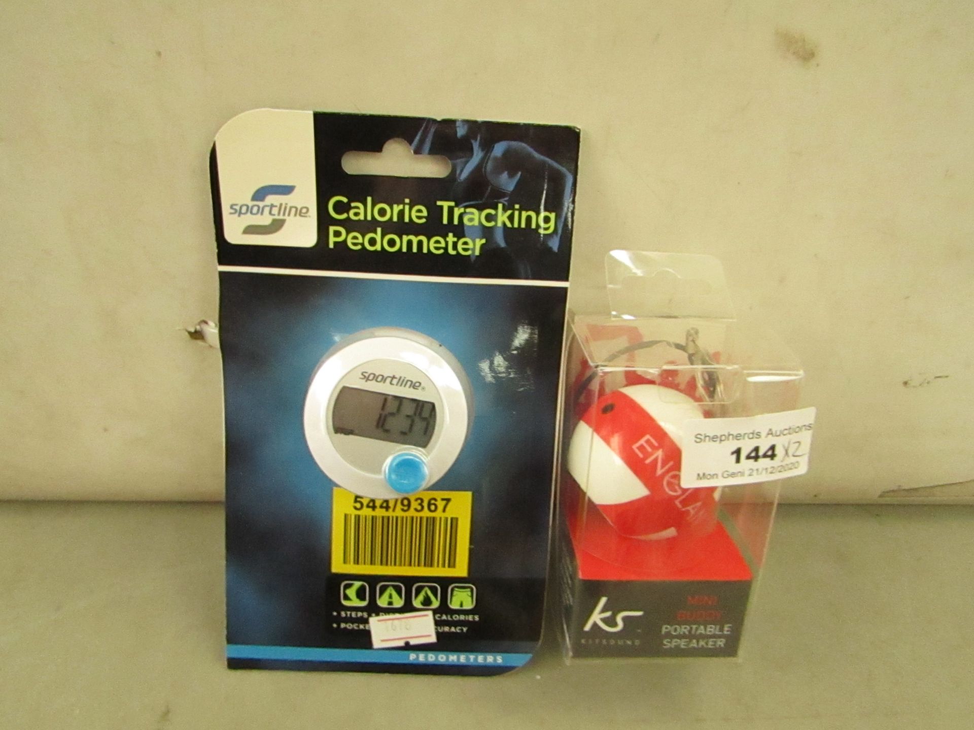 1x Sportline - Calorie Tracking Pedometer - Unused & Packaged. 1x Mini Portable Speaker - Unsued &
