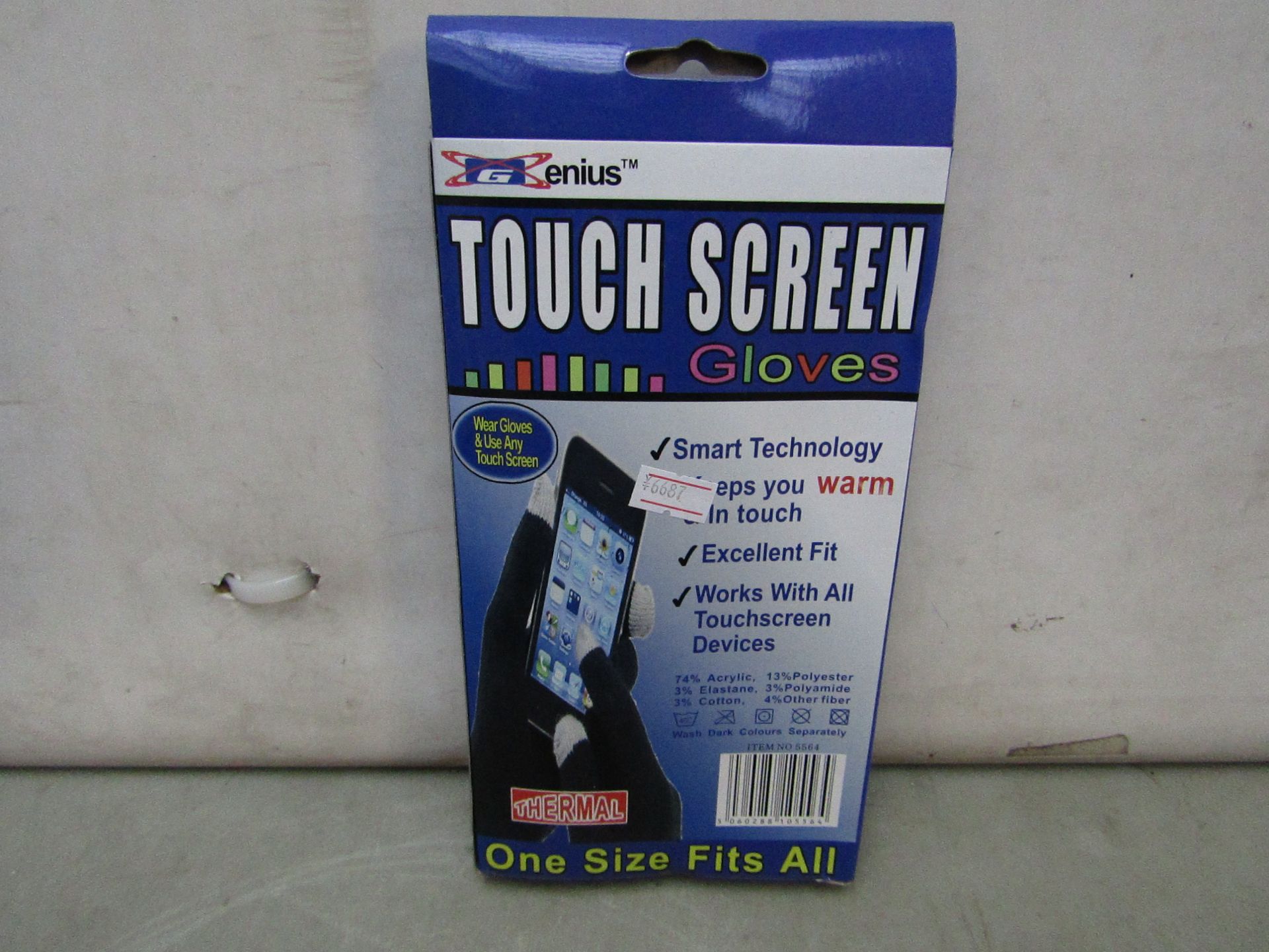 5x Genius - Touch Screen Gloves (Smart Technology, Works With Al Touchscreen Devices) - One Size