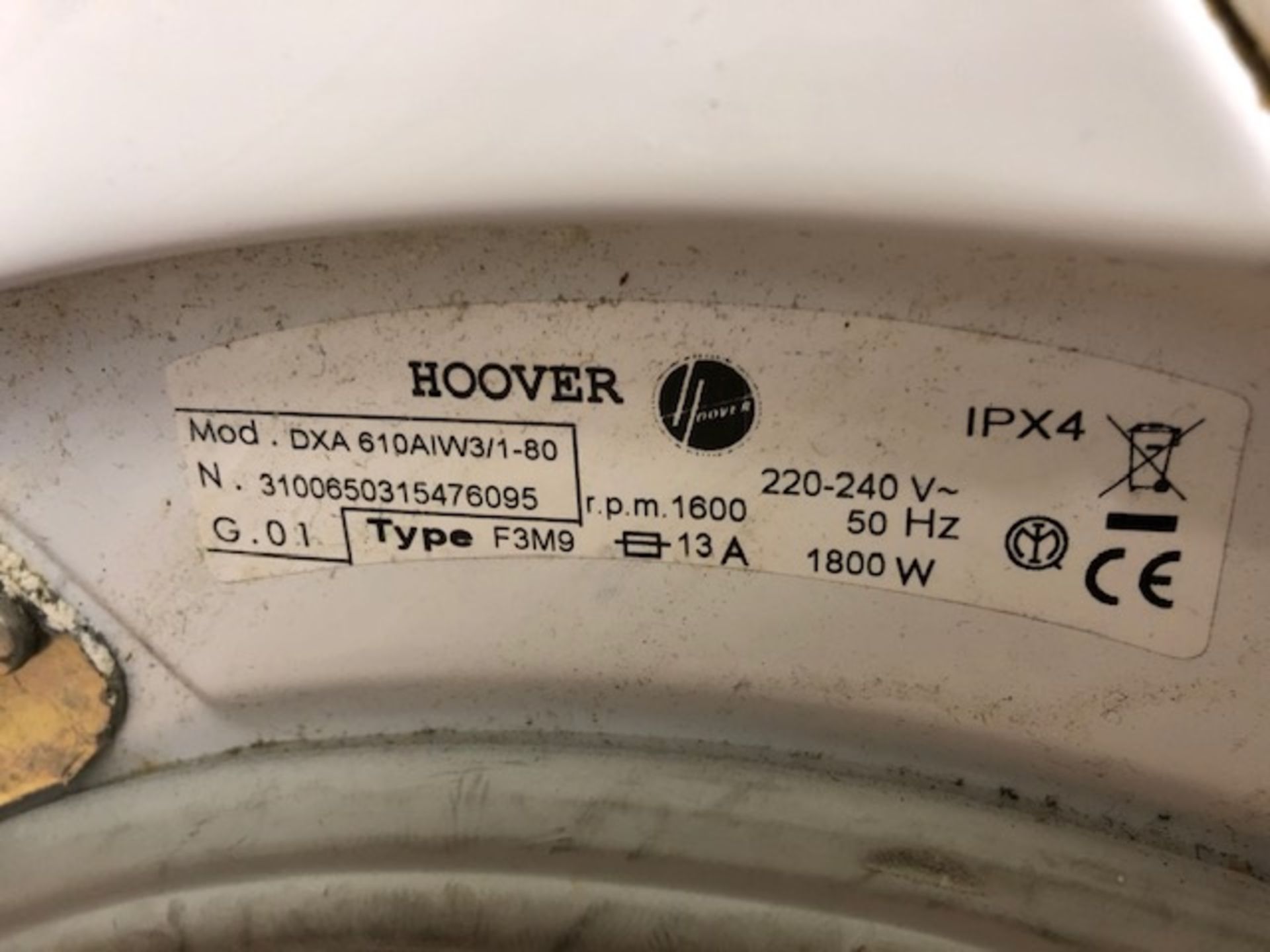 Hoover Dynamic NEXT washing machine - Image 3 of 3