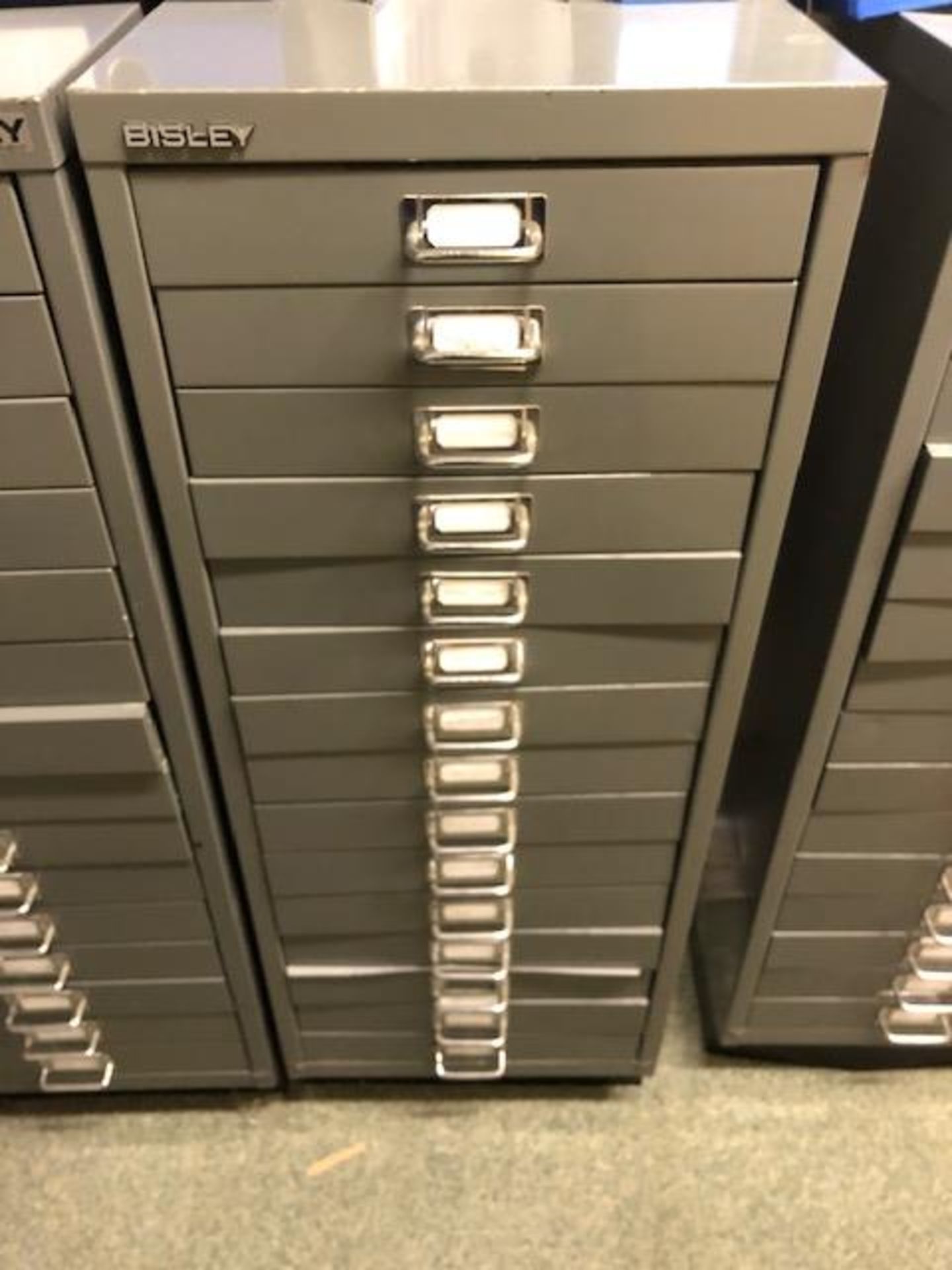 (4) Bisley multi drawer steel filing cabinets - Image 2 of 4