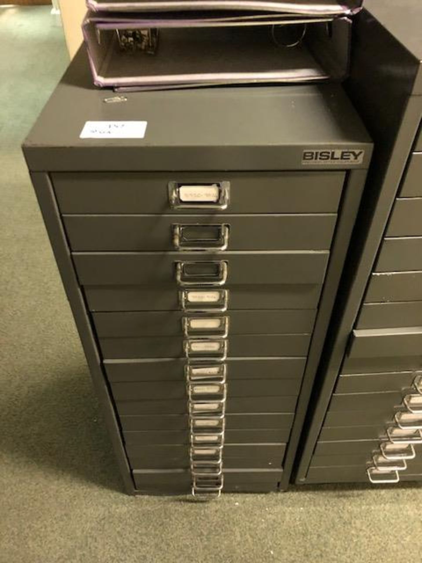 (4) Bisley multi drawer steel filing cabinets - Image 4 of 4