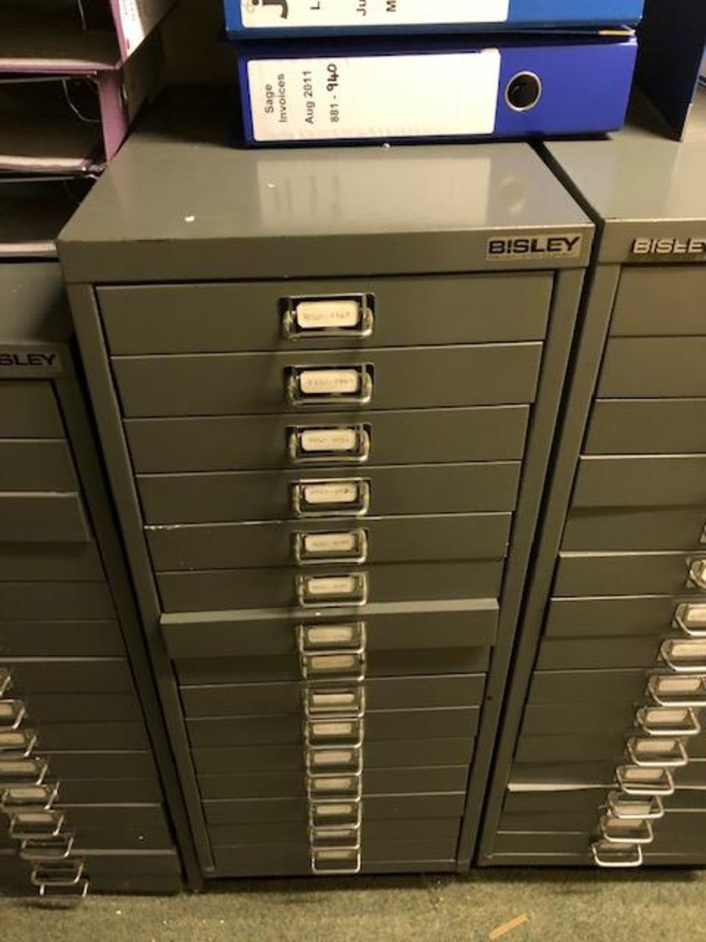 (4) Bisley multi drawer steel filing cabinets - Image 3 of 4