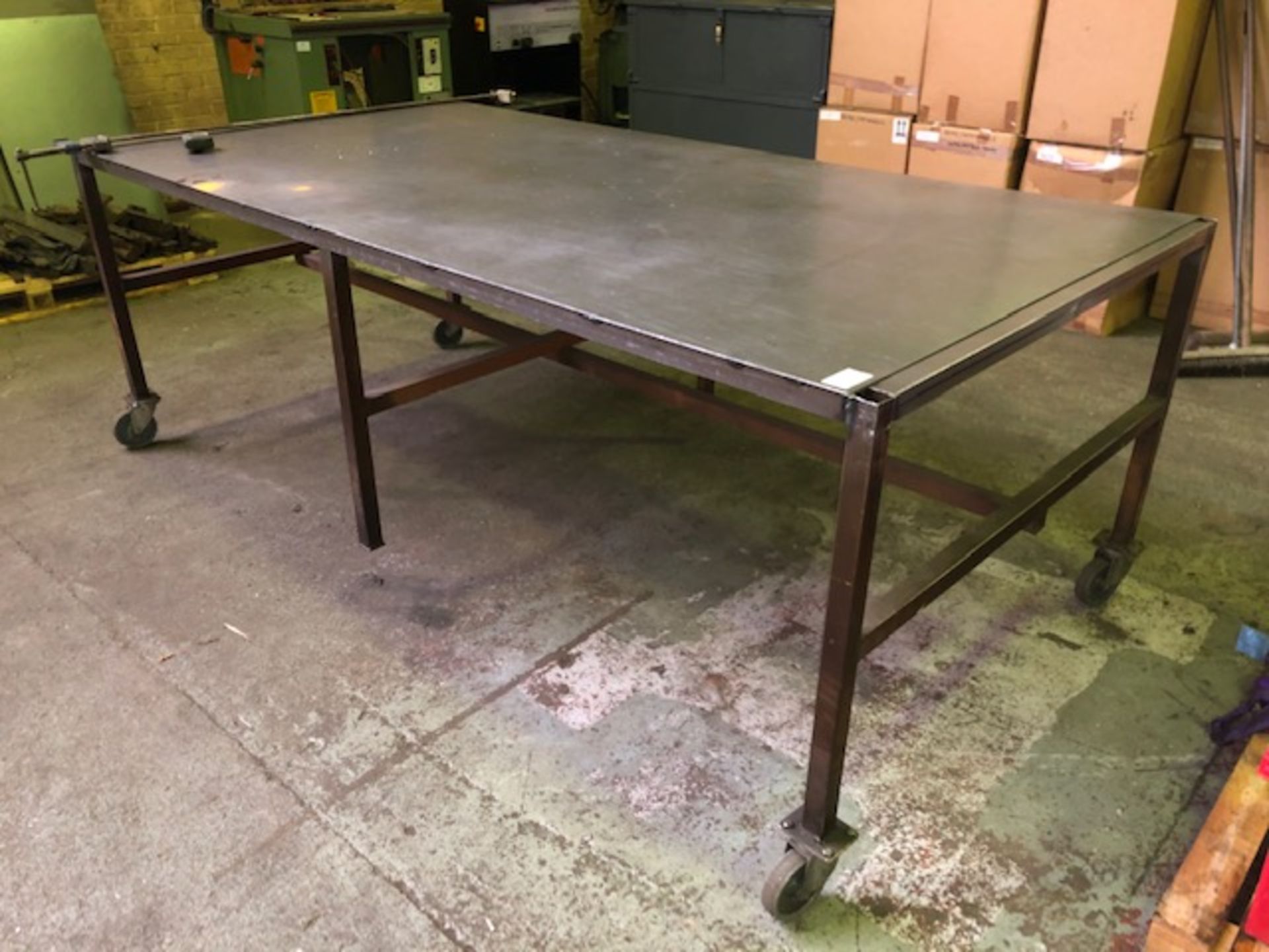 Steel fabricated mobile workbench