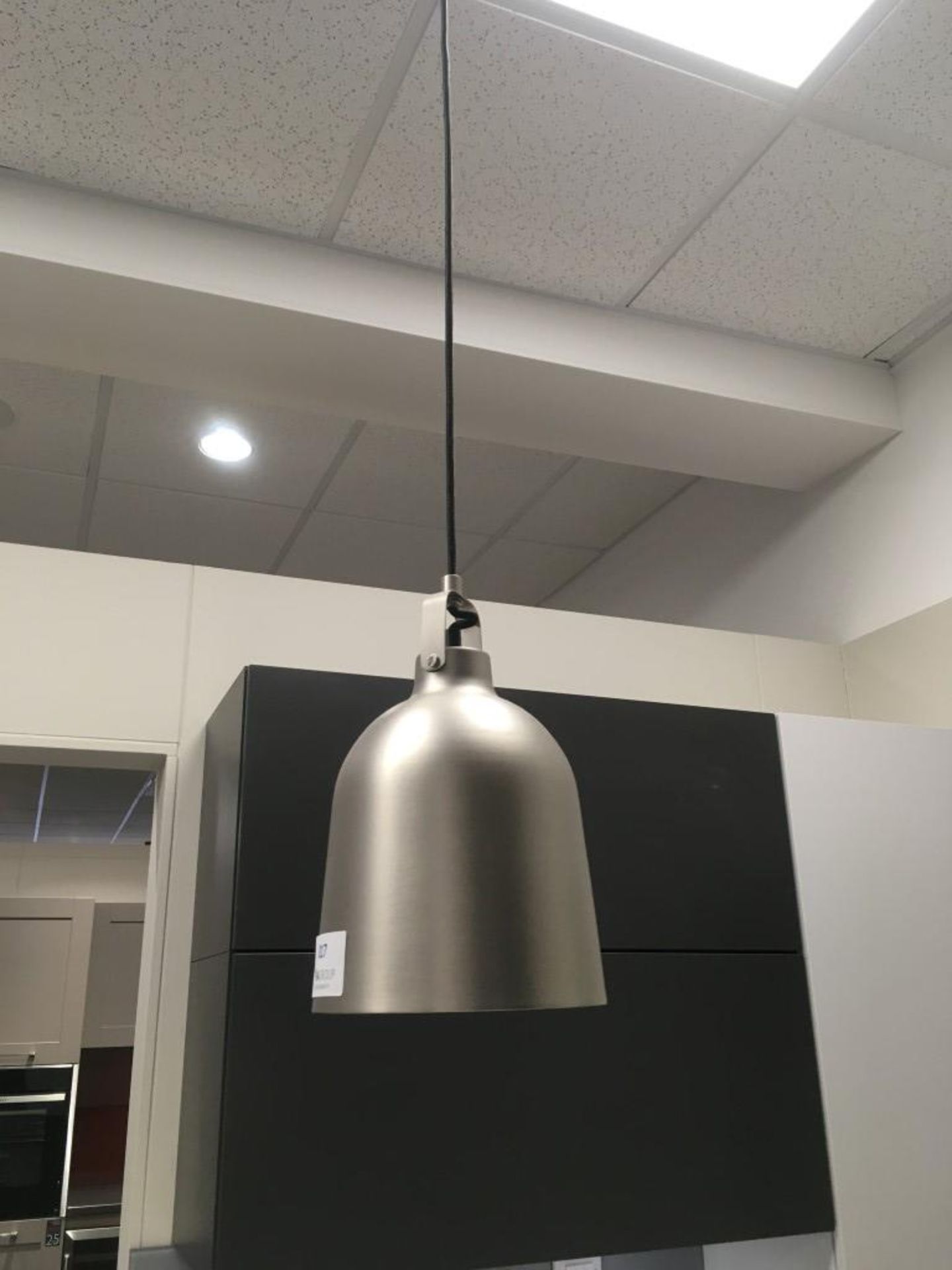 (5) Ceiling hanging lights with chrome lampshade - Image 2 of 5