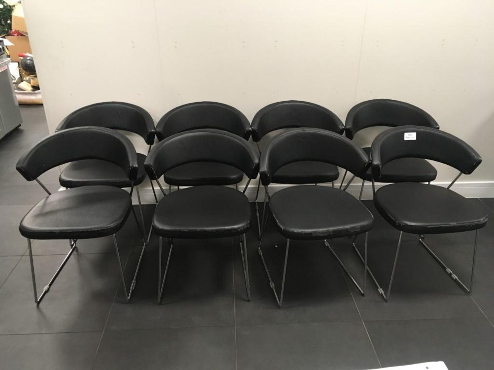 (8) Calligaris faux leather show room chairs