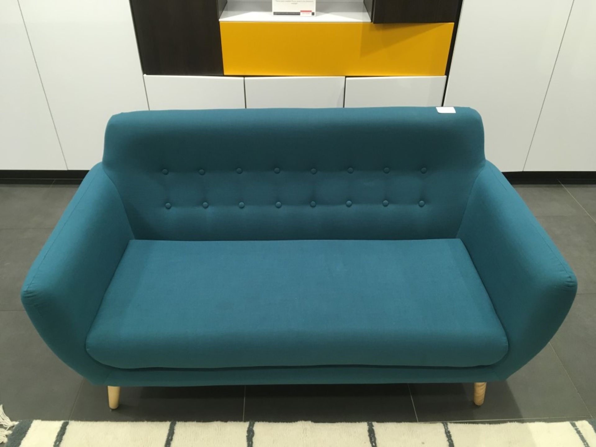 Two seater turquoise upholster tub style sofa