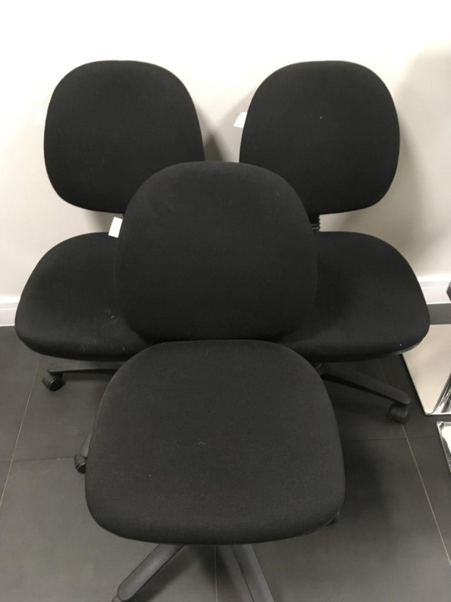 (3) Lyreco upholstered swivel chairs